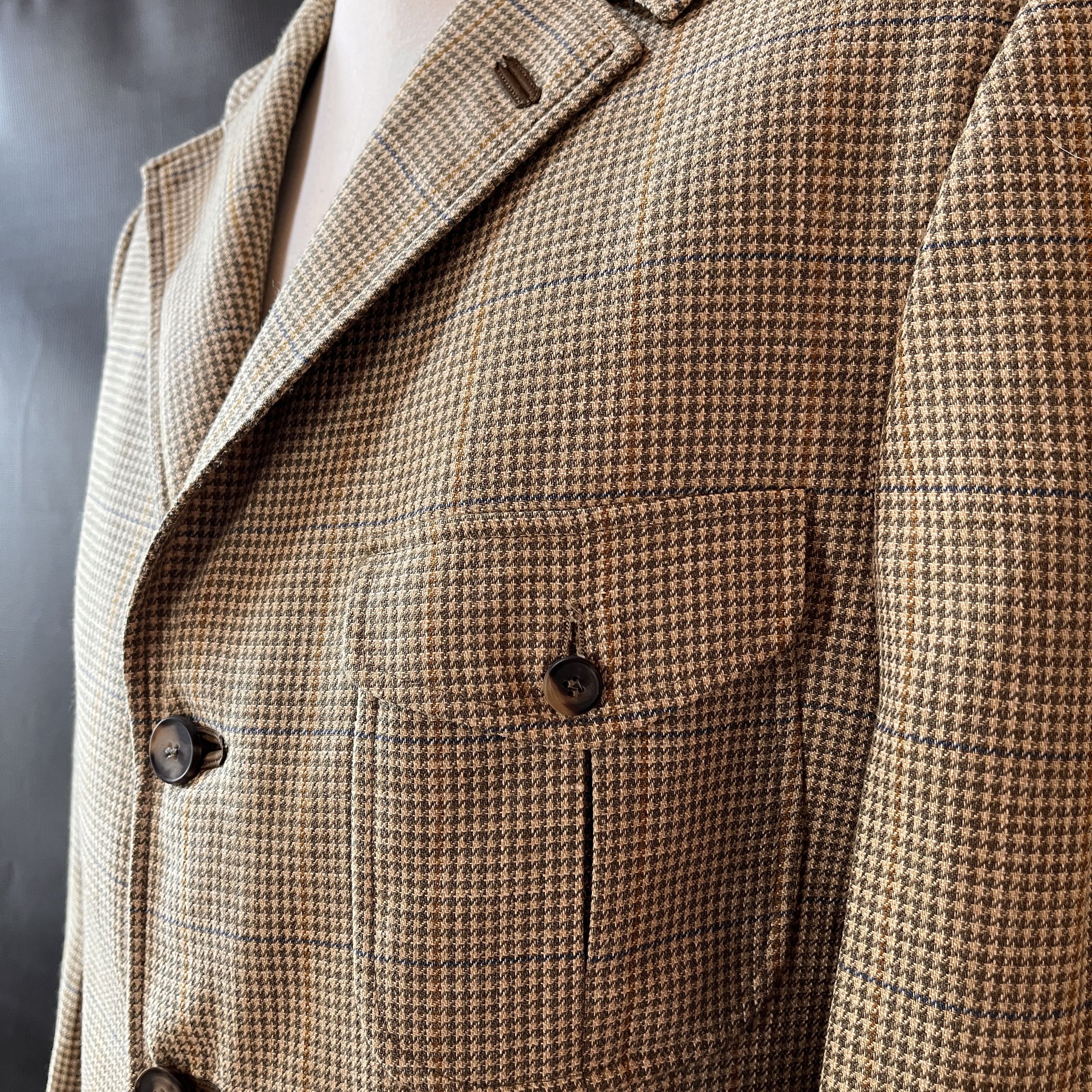DAKS DAKS London Wool Silk Linen Hunting Jacket Suede Elbow IT50 Size 50S - 4 Thumbnail
