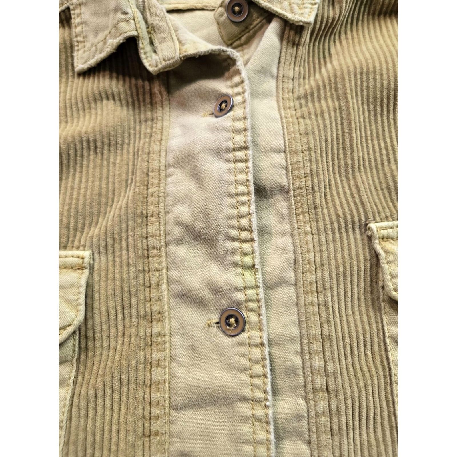 Vintage We The Free Corduroy Shirt Jacket Womens Large Green Button Up Long Sleeve Size M / US 6-8 / IT 42-44 - 6 Thumbnail