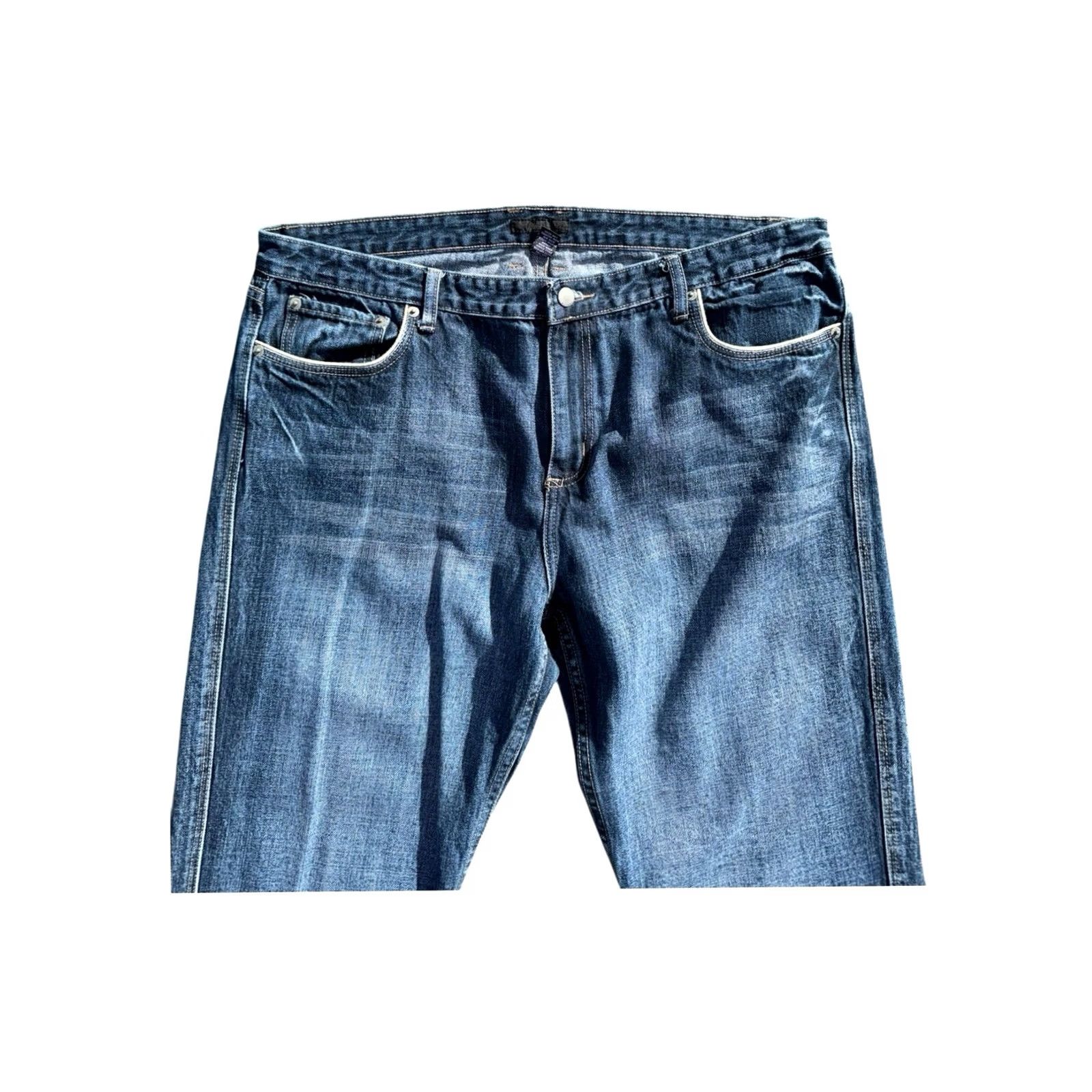 Alfani VINTAGE Alfani Jeans Dark Blue Embroidered 38x30 Straight Men Sz 38 Regular Inseam 30 Mens Size US 38 / EU 54 - 5 Thumbnail