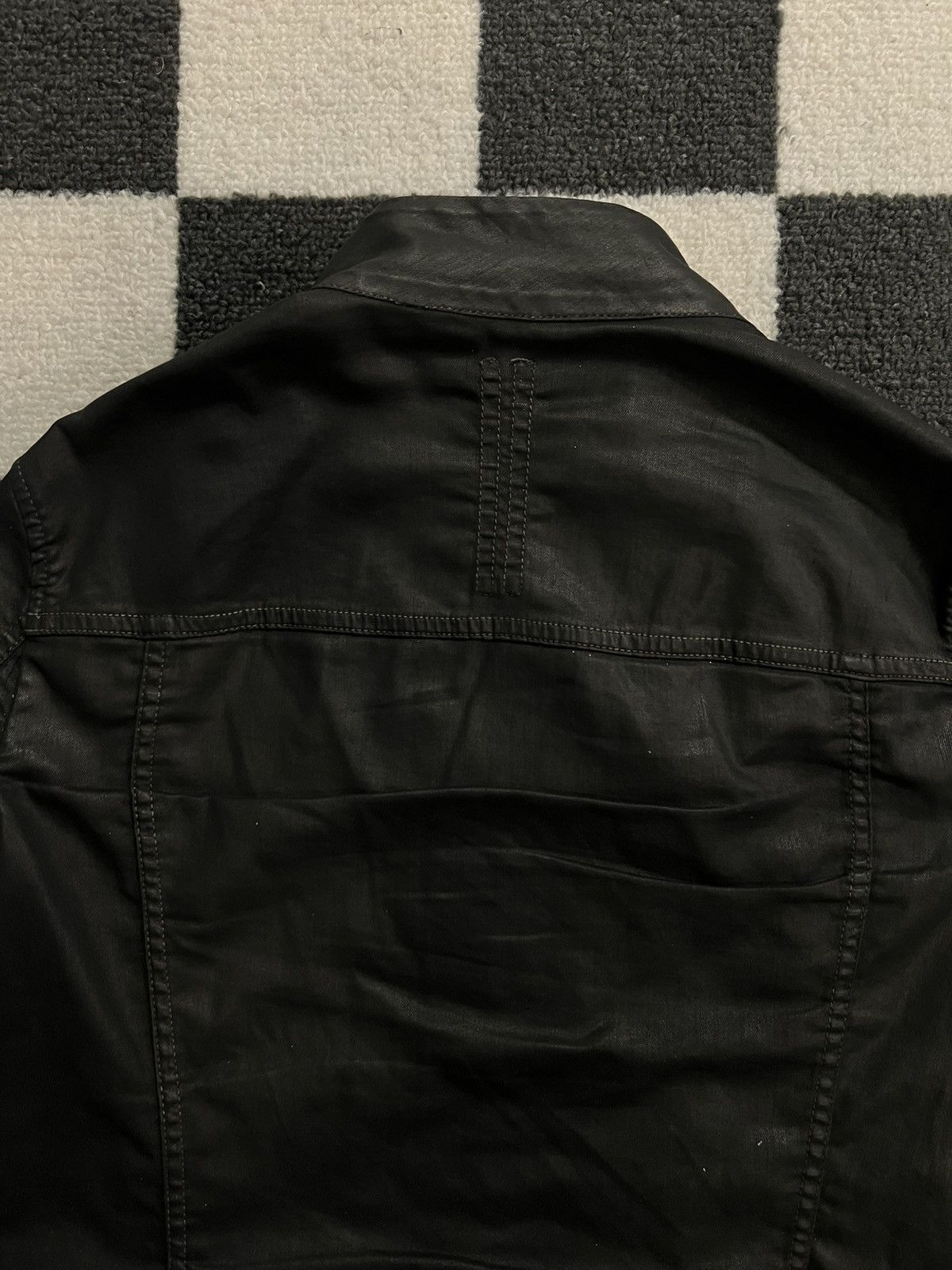 Rick Owens × Rick Owens Drkshdw Rick Owens Black Waxed Slave Asymetrical Jacket Size US S / EU 44-46 / 1 - 9 Thumbnail