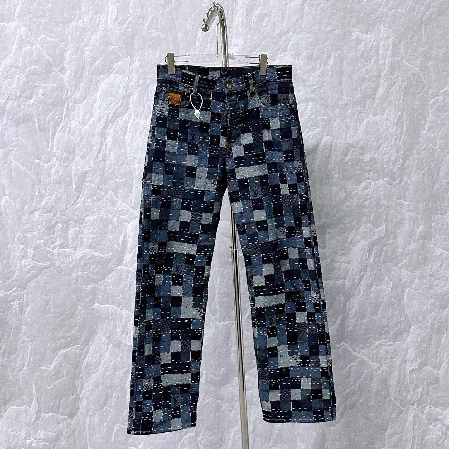Louis Vuitton Louis Vuitton Nigo Checkered Embroidered Denim Pants Size US 30 / EU 46 - 1 Thumbnail