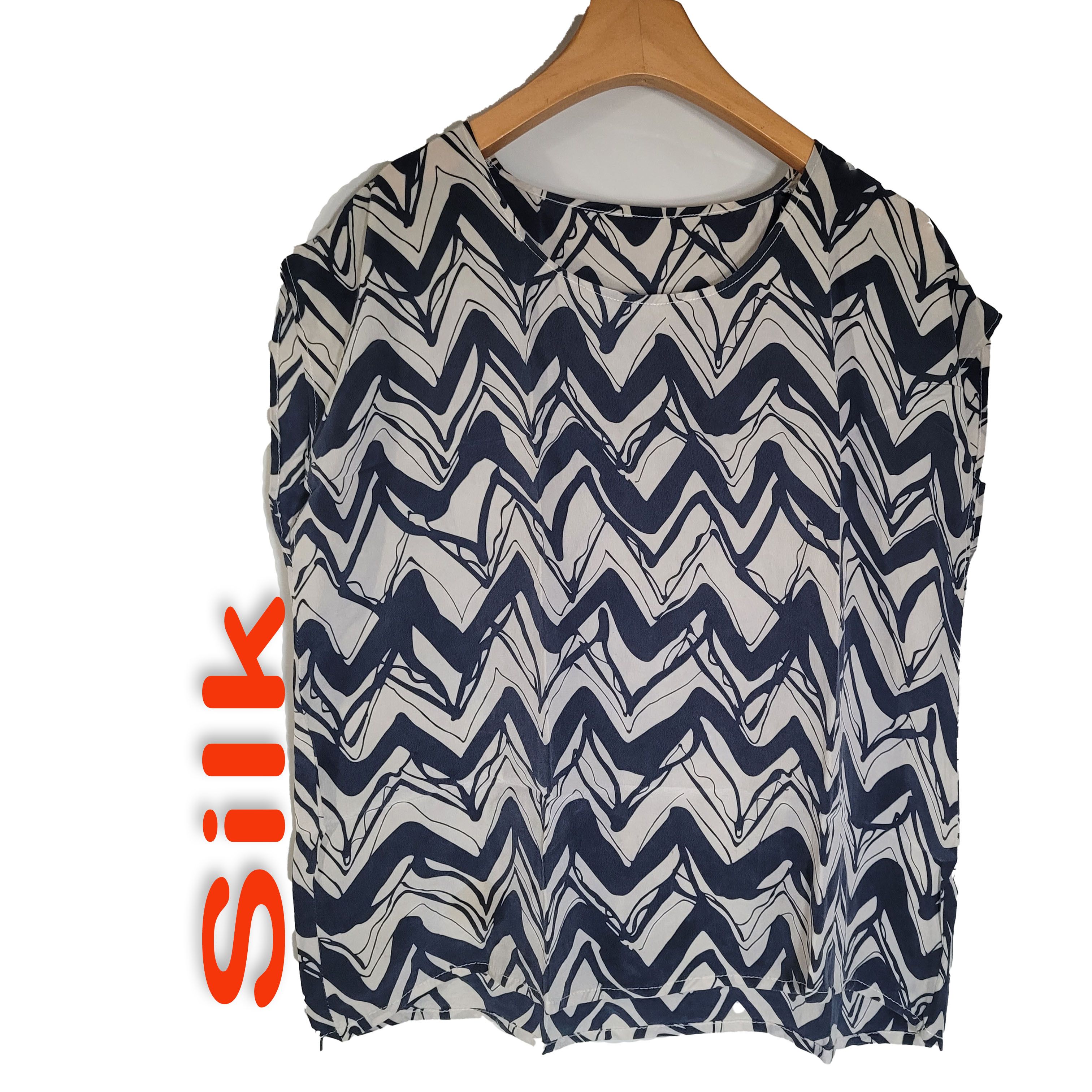 Other Women's 100% Silk Size XL Short Sleeve Top Shirt SDK374 Size XL / US 12-14 / IT 48-50 - 1 Thumbnail