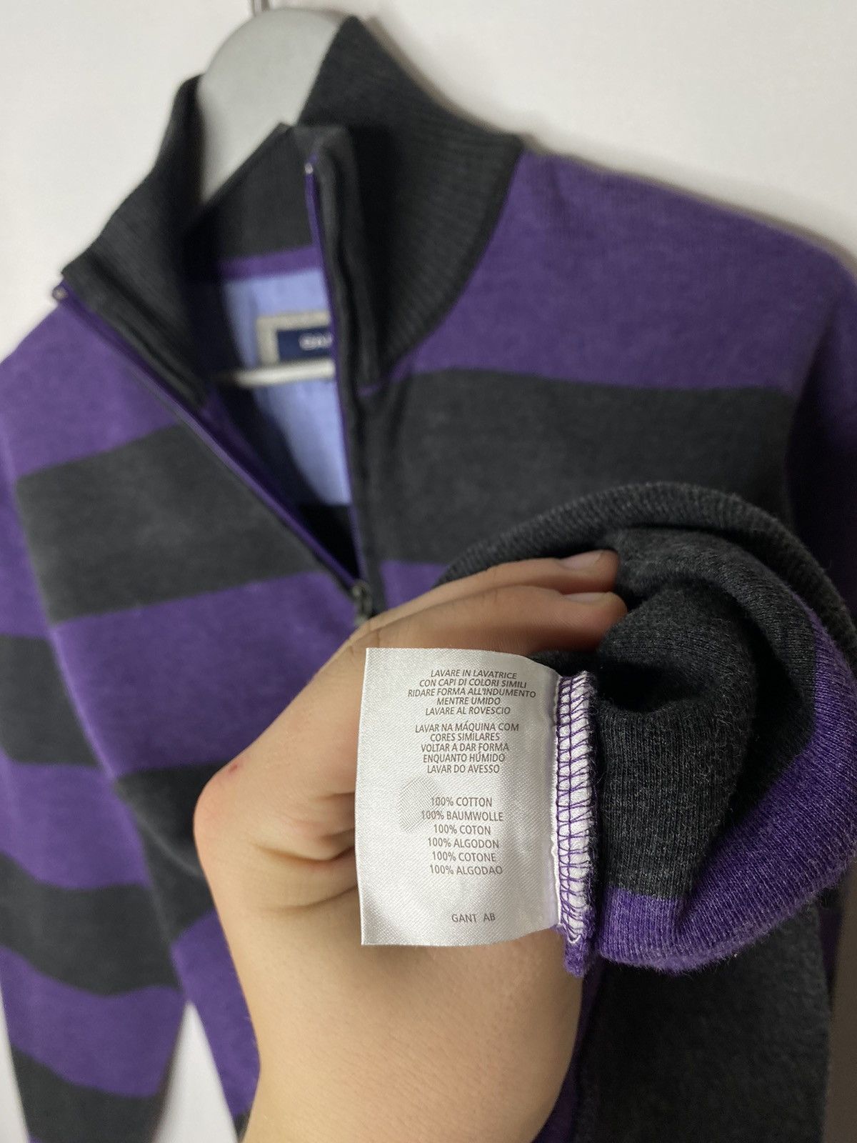 🇺🇸Vintage GANT 1/4 Sweatshirt Jumper Pullover Striped🇺🇸