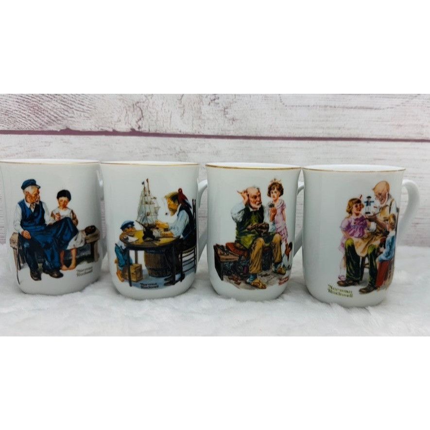 Other Norman Rockwell Museum Coffee Mug Cup Glasses (1982) Gold Tr Size ONE SIZE - 2 Thumbnail