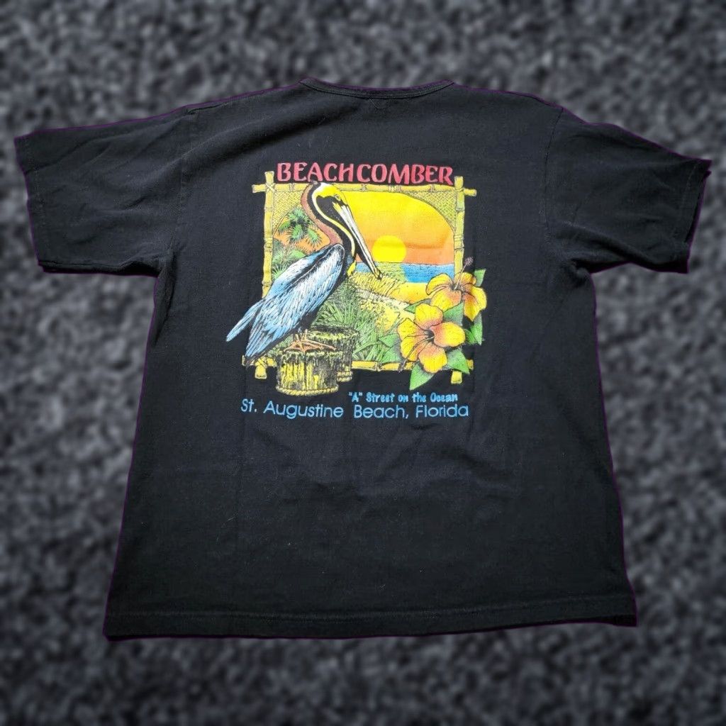 Anvil Womens M Beachcomber T Shirt Black Cotton Anvil Regular Short Sleeve Round Neck Double-Sided Beachcomber St Augustine FL Womens M T-Shirt Size M / US 6-8 / IT 42-44 - 1 Thumbnail