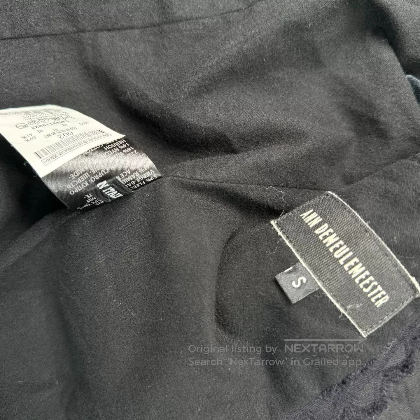 Ann Demeulemeester elegance in black with lambswool collar. Size S / US 4 / IT 40 - 6 Thumbnail