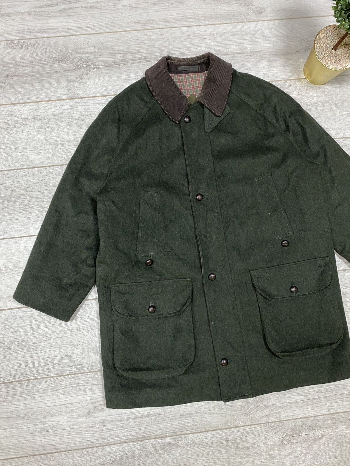 image of Barbour Loden Vintage Wool Coat in Green, Men's (Size Large)