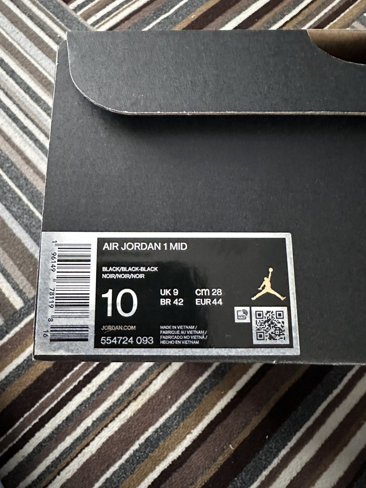 Jordan Brand Jordan 1 Mid All Black Size US 10 / EU 43 - 9 Thumbnail