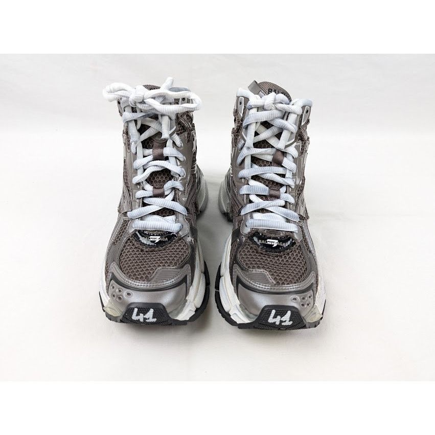 Balenciaga o1rshd1 Runner Hi-Top Sneakers in Grey/White/Black Size US 8 / EU 41 - 8 Thumbnail