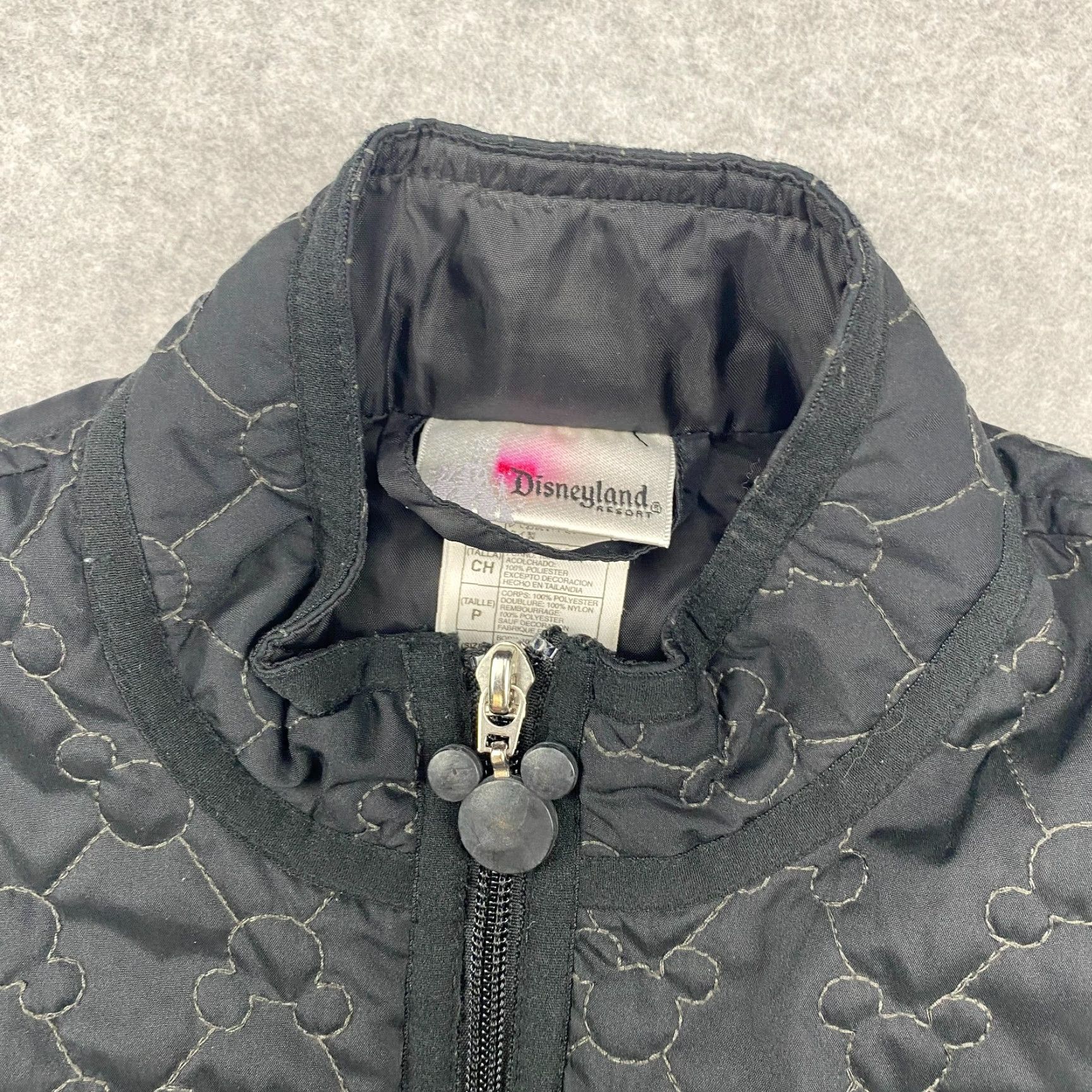 Vintage Disneyland Resort Jacket Womens Small Black Mickey Mouse Quilted Full Zip Lined Pockets Size S / US 4 / IT 40 - 3 Thumbnail