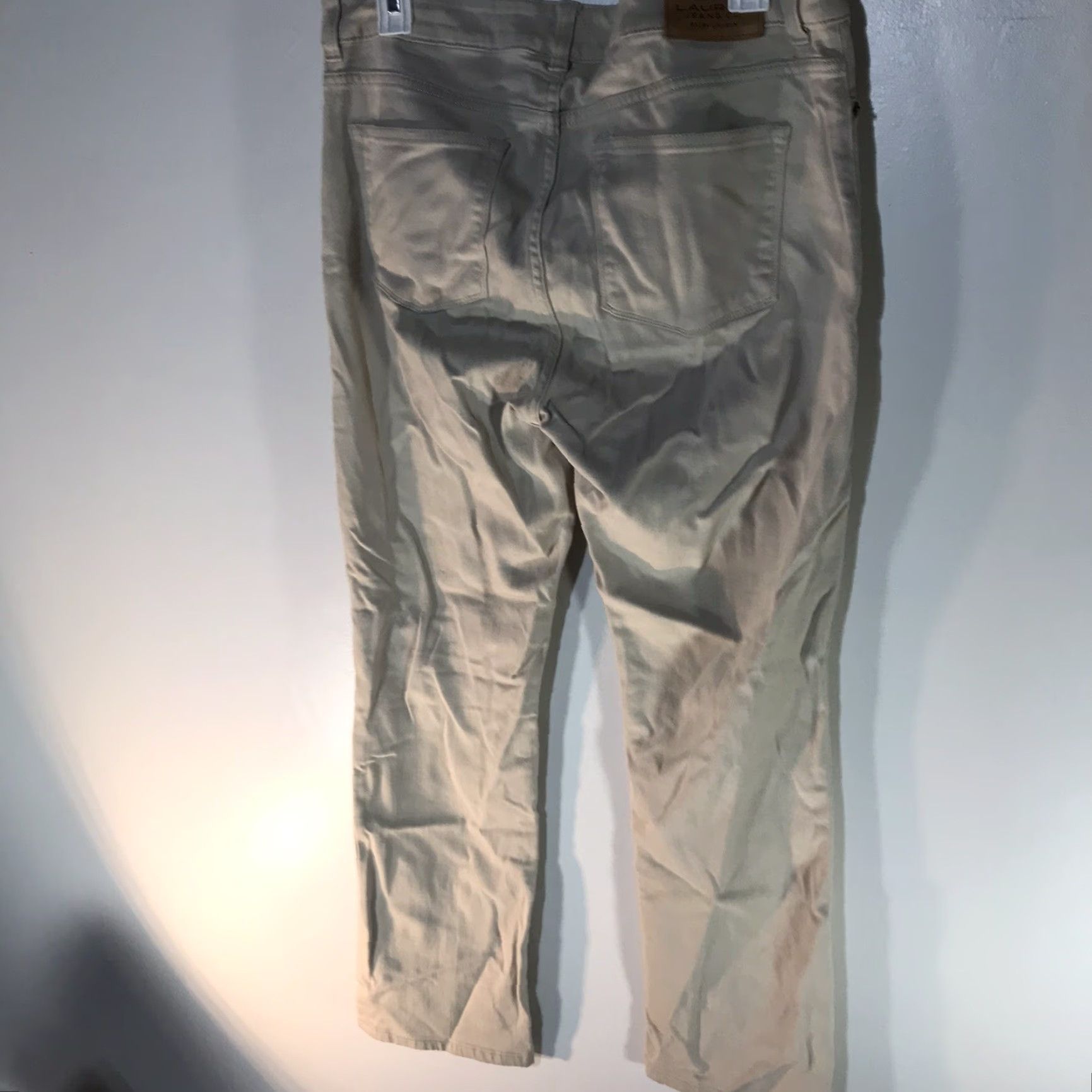 Ralph Lauren Ralph Lauren Women's Pants Beige Stretch Twill Straight Fit Petite Size 10P City Casual Size 32" / US 10 / IT 46 - 5 Thumbnail