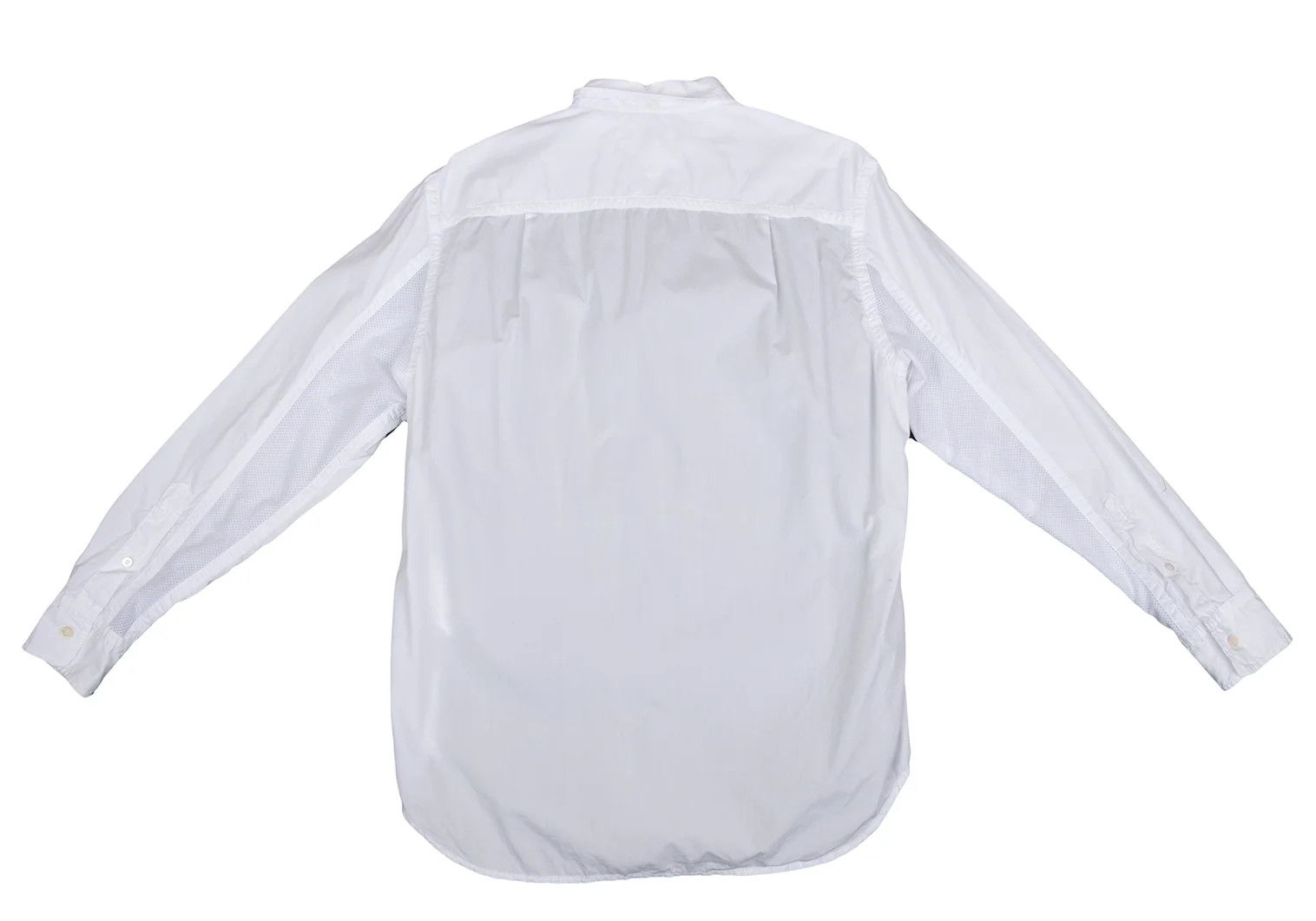 Ganryu Cotton Check Color Block Shirt in White and Blue, M Size US M / EU 48-50 / 2 - 12 Thumbnail