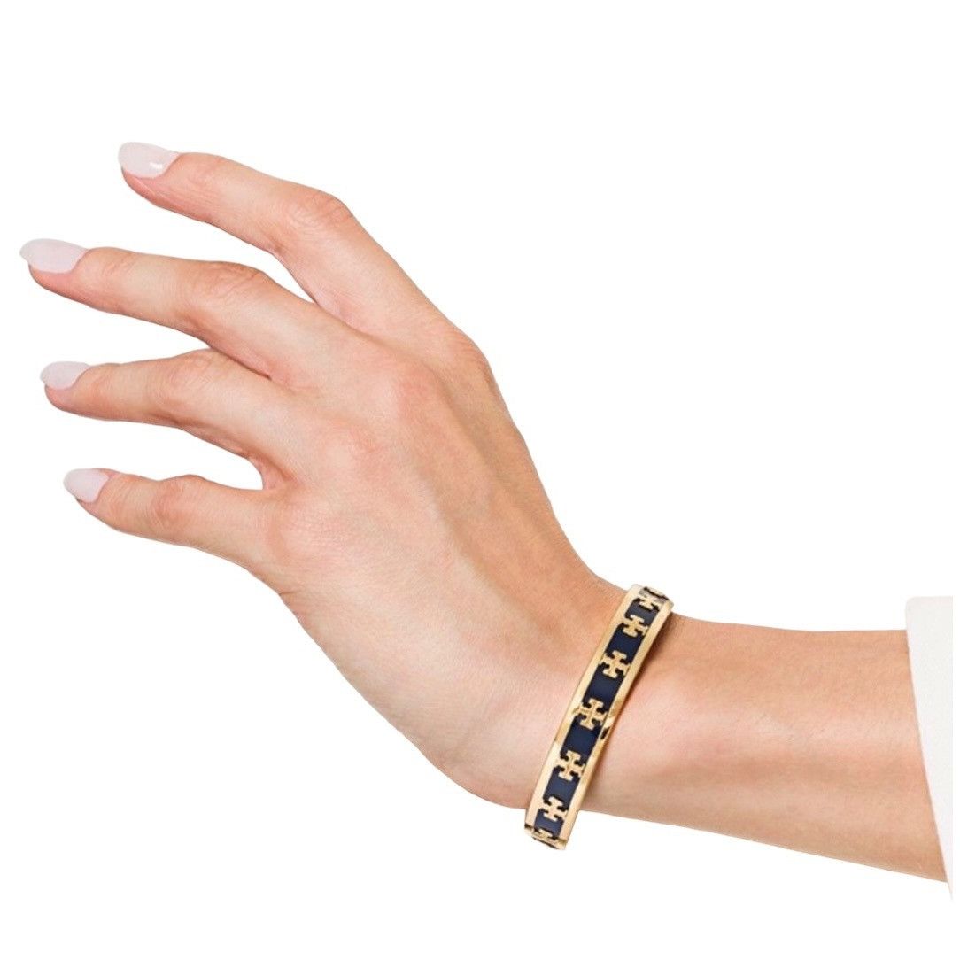 Tory Burch Stunning Tory Burch Gold & Black Bangle Bracelet Size ONE SIZE - 6 Thumbnail