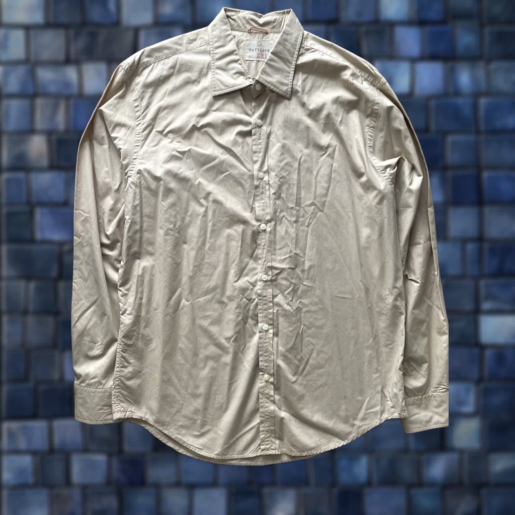 Hartford Hartford Shirt Men’s 2XL Beige Button Up Regular Fit Long Sleeve Casual Classic Shirt Mens Size US XXL / EU 58 / 5 - 1 Thumbnail