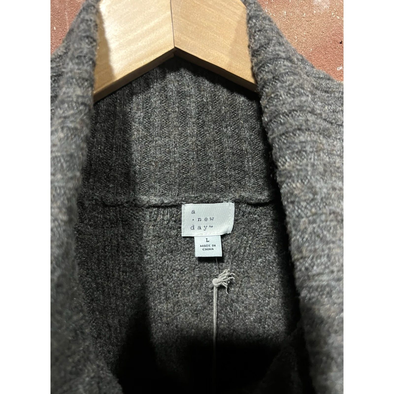 Vintage A New Day Womens Gray Long Sleeve Knit Shirt Dress L NWT Shirt Dress GRAY Size L / US 10 / IT 46 - 3 Thumbnail
