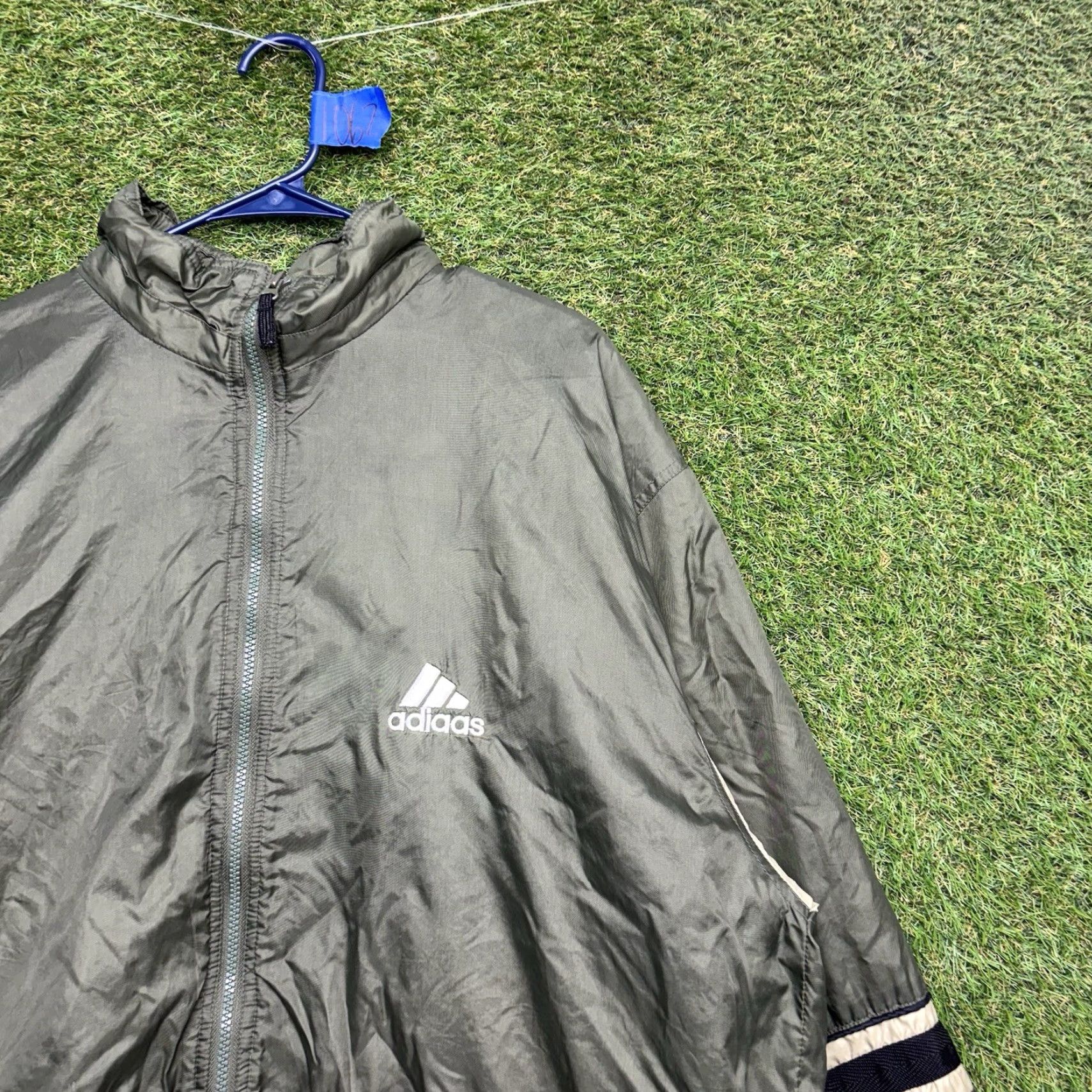 Adidas VINTAGE adidas Track Jacket Mens 2XL Windbreaker Reversible Fleece Green Zip Up Jacket Size US XXL / EU 58 / 5 - 3 Thumbnail