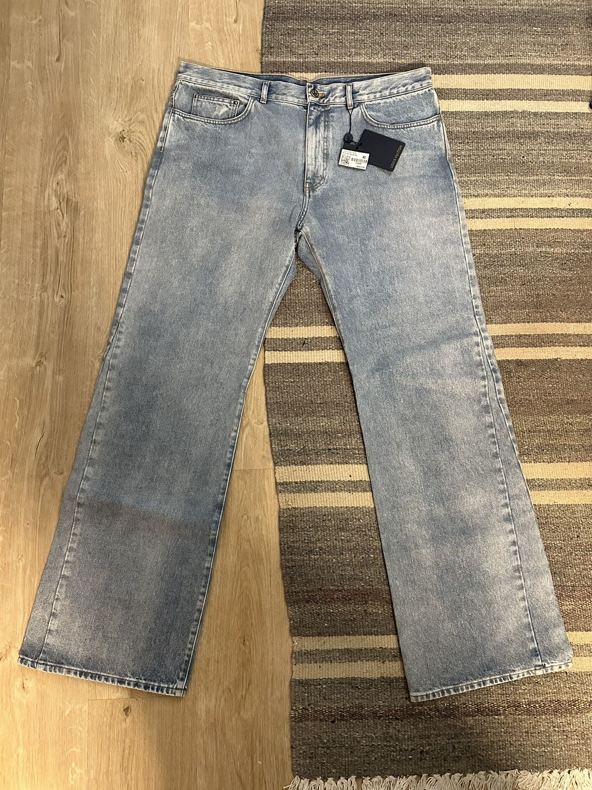 image of Louis Vuitton Jeans Staple Flare Virgil Abloh in Blue, Men's (Size 40)