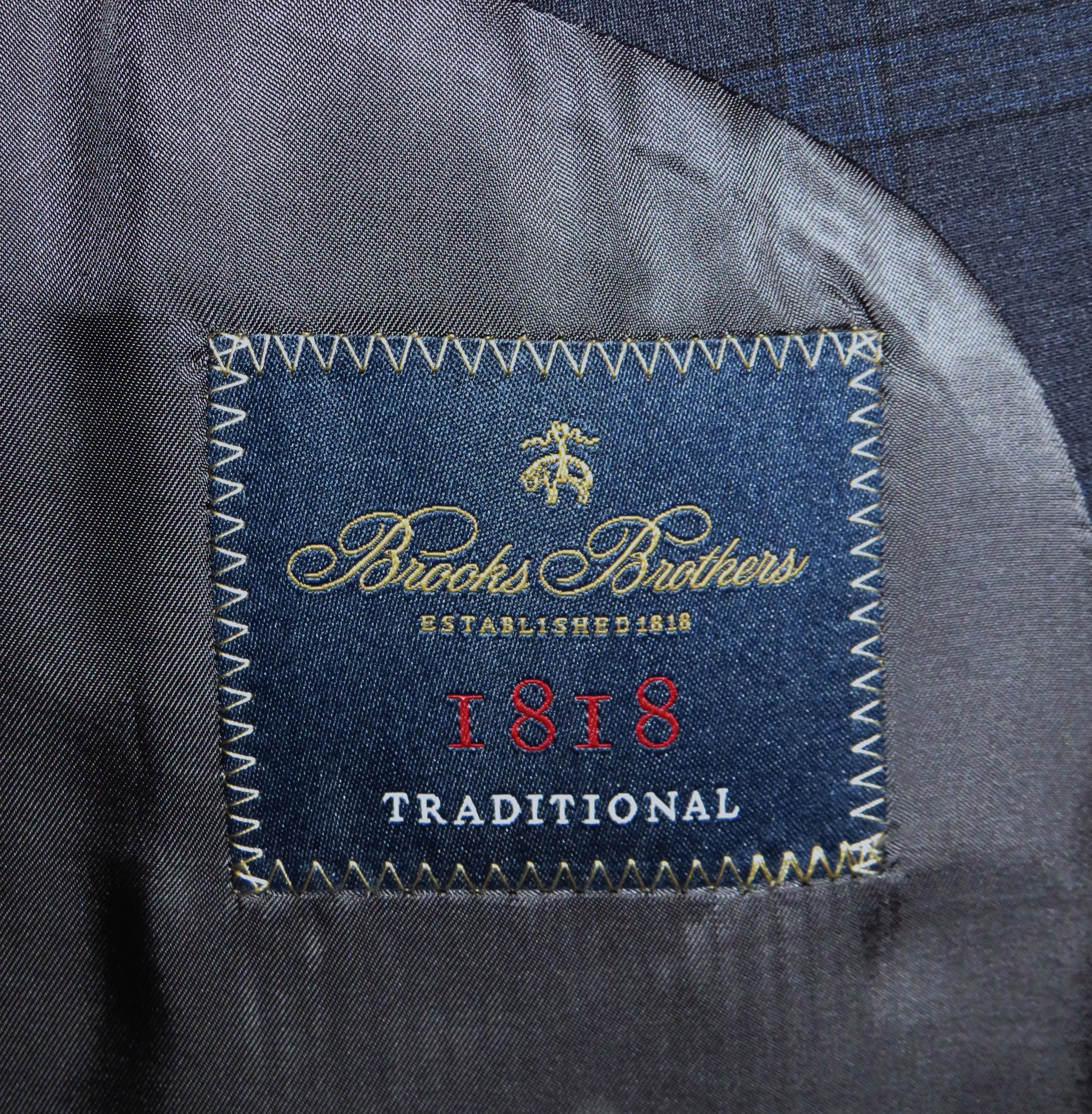 Brooks Brothers 1818 Traditional Reda Blue Plaid Two Button Suit 48R NWT Size 48R - 17 Thumbnail