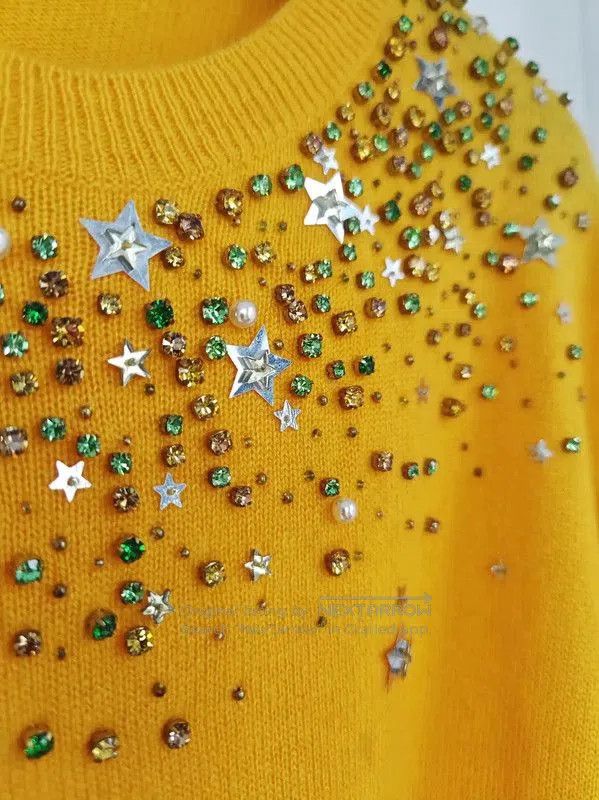 Miu Miu Miu Miu Yellow Cashmere Long Sleeve Sweater . Size S / US 4 / IT 40 - 4 Thumbnail