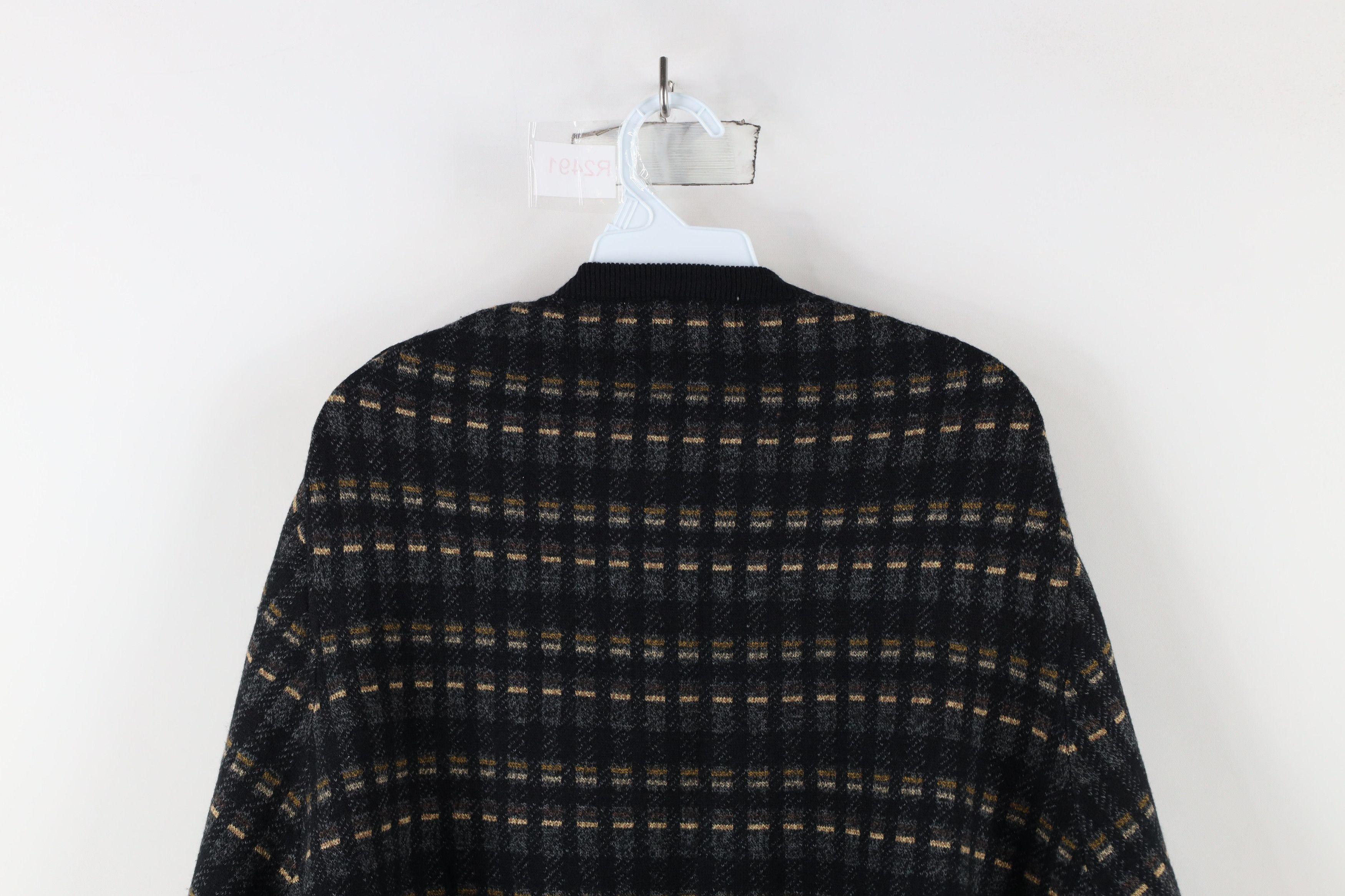 Vintage Vintage 90s Coogi Style Striped Checkered Knit Sweater Size US XL / EU 56 / 4 - 7 Thumbnail