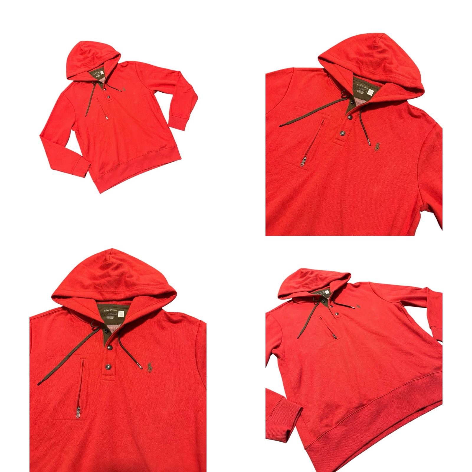 Polo Ralph Lauren POLO RALPH LAUREN Expedition Henley Hoodie Red Sweatshirt Size M Size US M / EU 48-50 / 2 - 8 Thumbnail