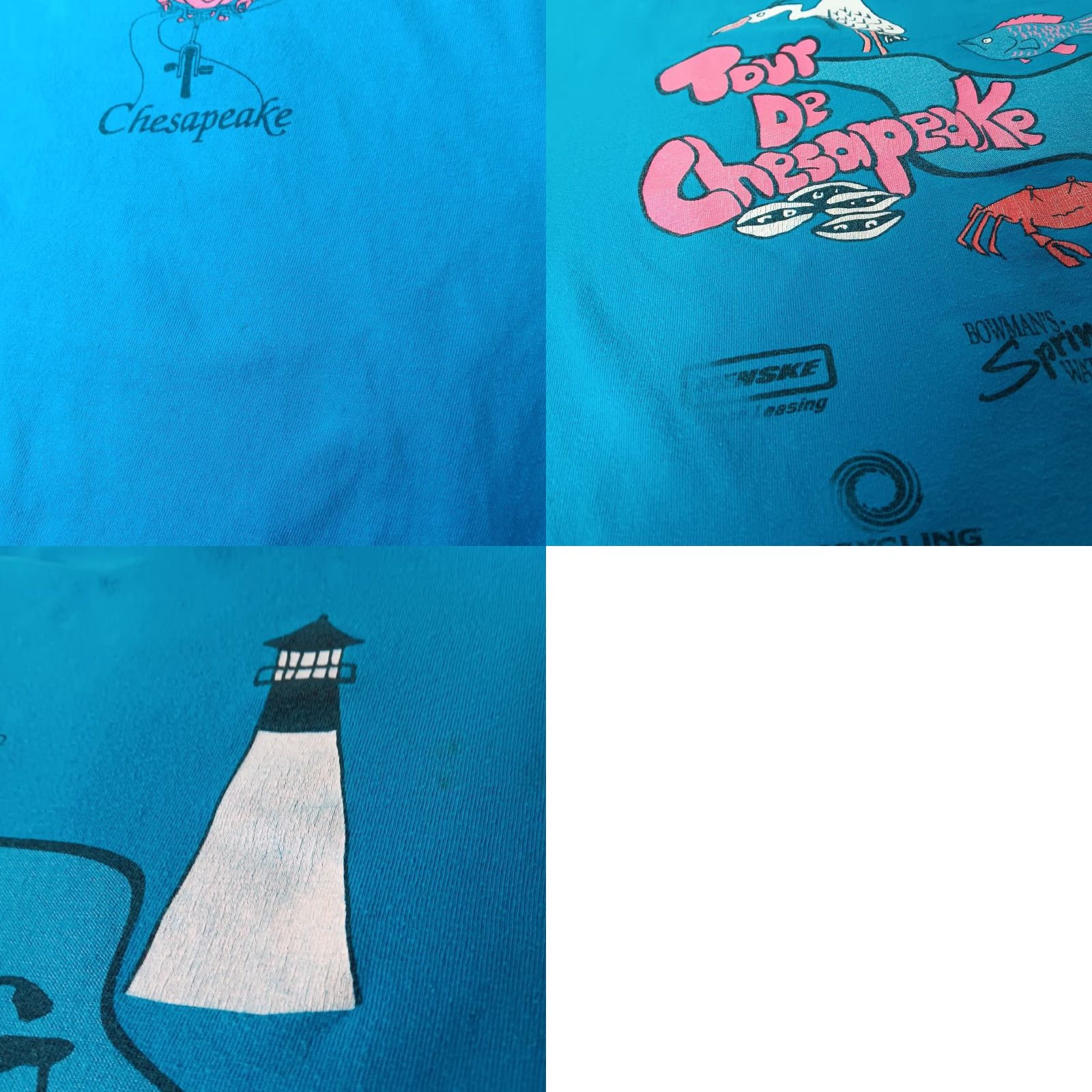Hanes VINTAGE Hanes 2001 Tour de Chesapeake Shirt XL Blue Bicycle Cycling T-Shirt Men Size US XL / EU 56 / 4 - 9 Thumbnail
