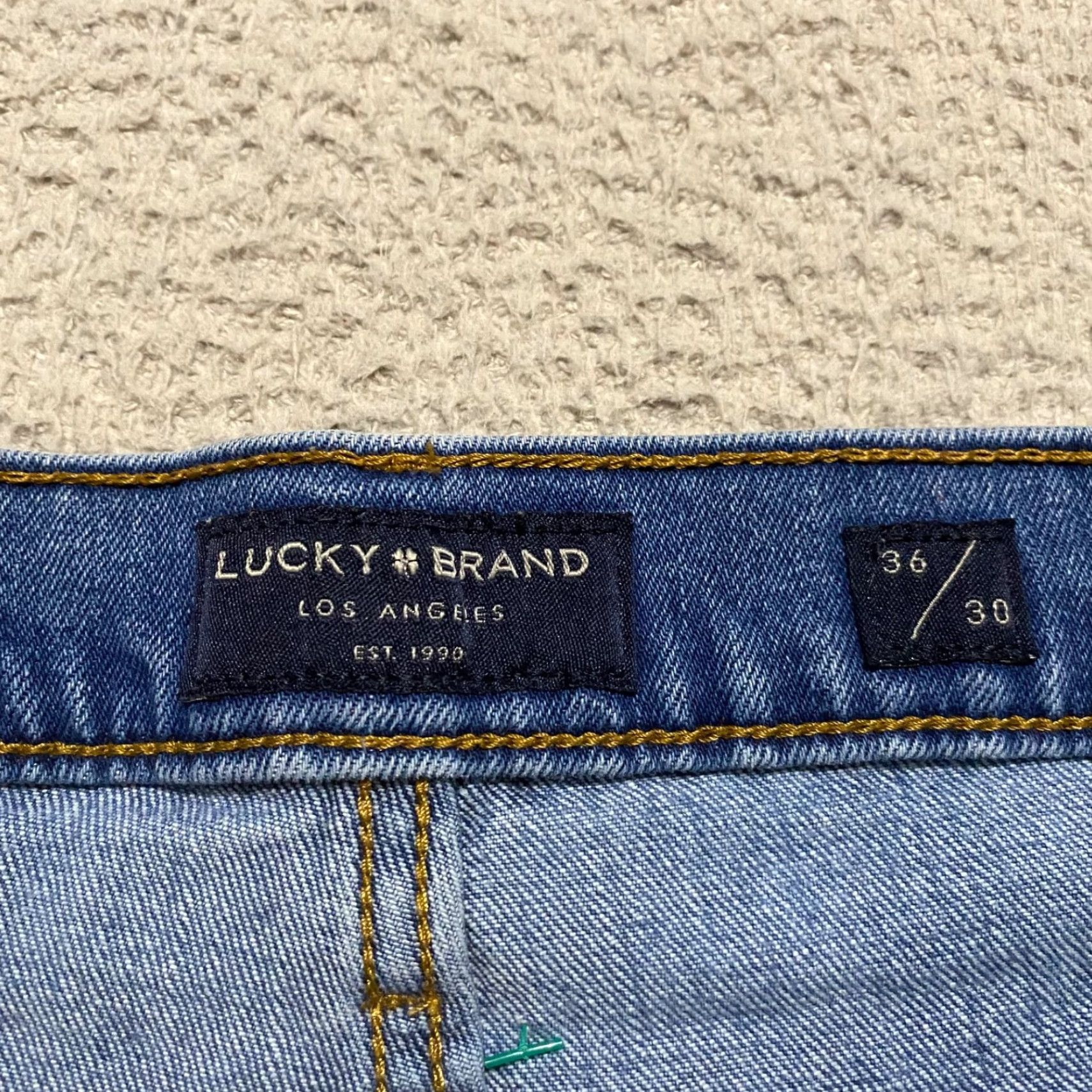 Lucky Brand Lucky Brand Jeans Mens Slim Straight Blue Denim 36x30 Distressed Medium Wash 5-Pocket Denim Size US 36 / EU 52 - 3 Thumbnail