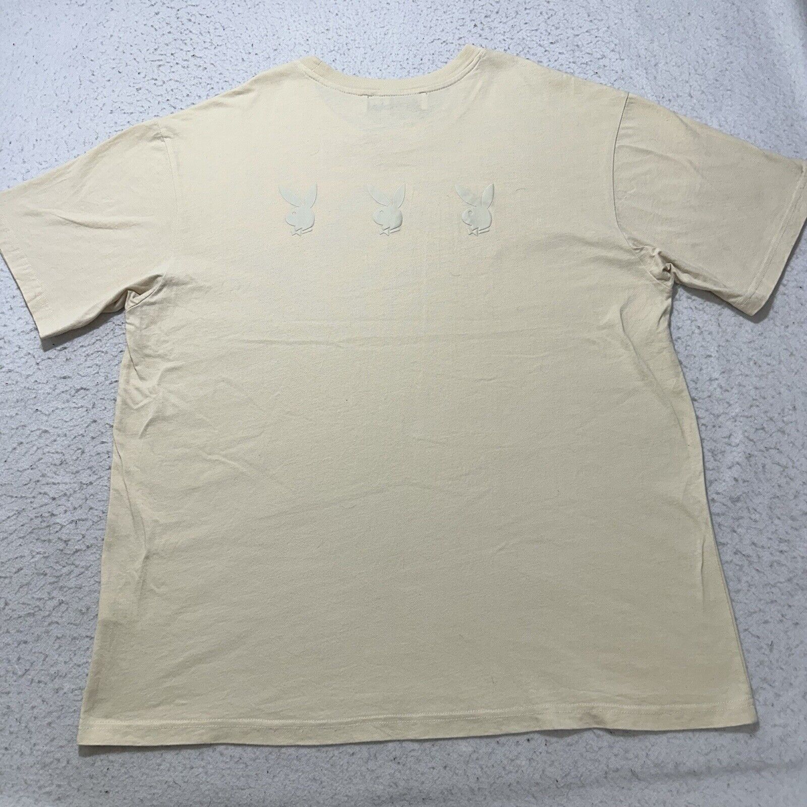 Pacsun Playboy Pacsun XL Ivory Cream Bunny Logo Graphic T Shirt Size US XL / EU 56 / 4 - 10 Thumbnail