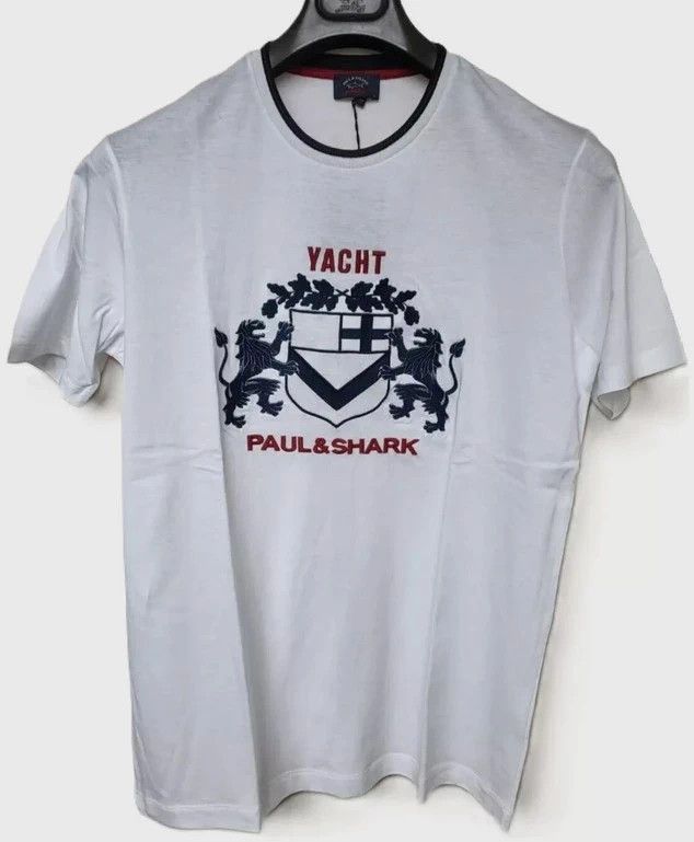 Paul & Shark RRP300€ PAUL&SHARK sz L T-shirt Yachting White New With Tags Size US L / EU 52-54 / 3 - 1 Thumbnail
