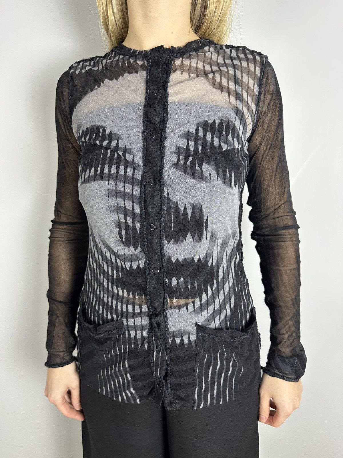 Jean Paul Gaultier Mesh Vintage 2001 Jean Paul Gaultie Dietrich Marlene Top Size S / US 4 / IT 40 - 2 Thumbnail