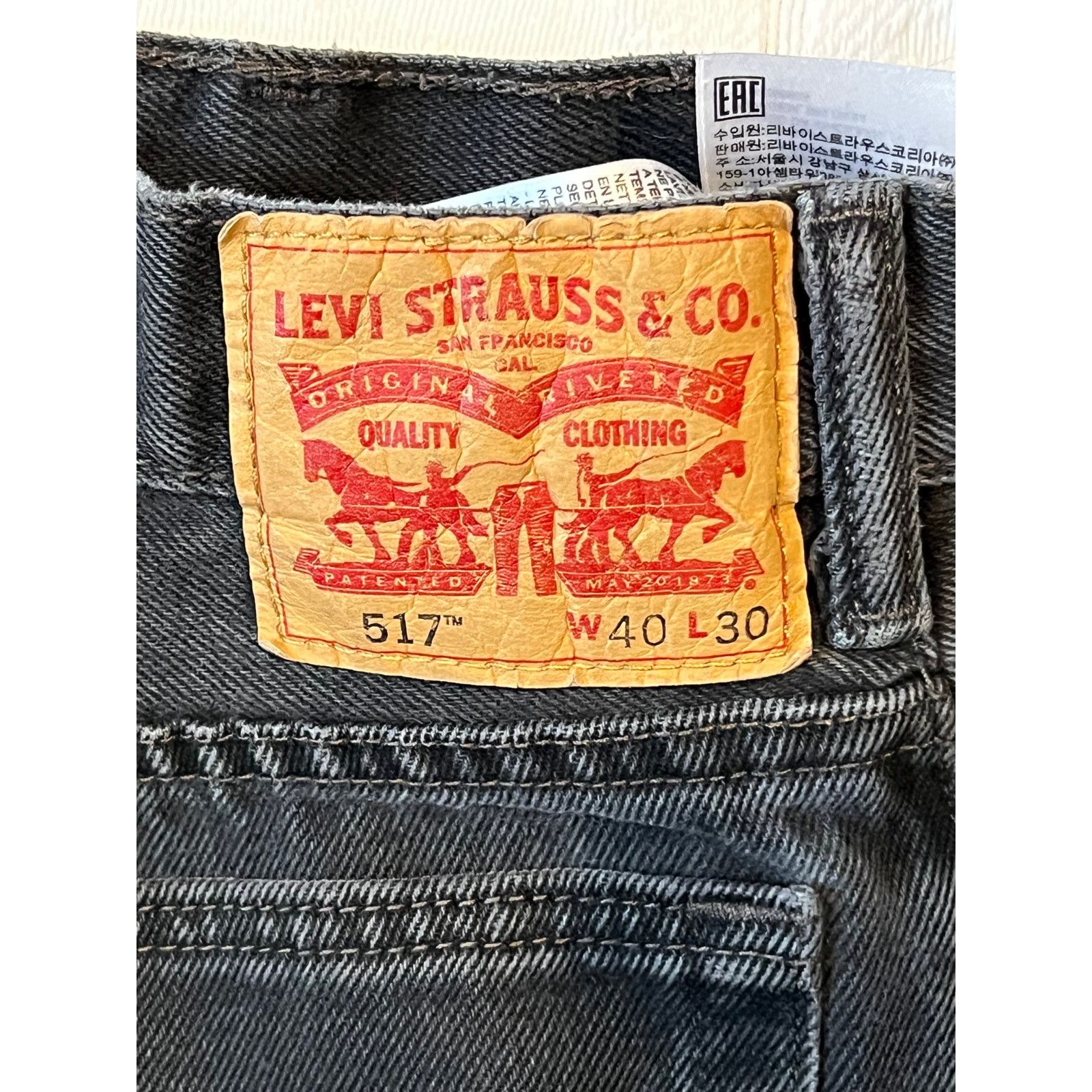Levi's Levi's 517 Slim Boot Cut Black Jeans Mens 40x30 Size US 40 / EU 56 - 3 Thumbnail
