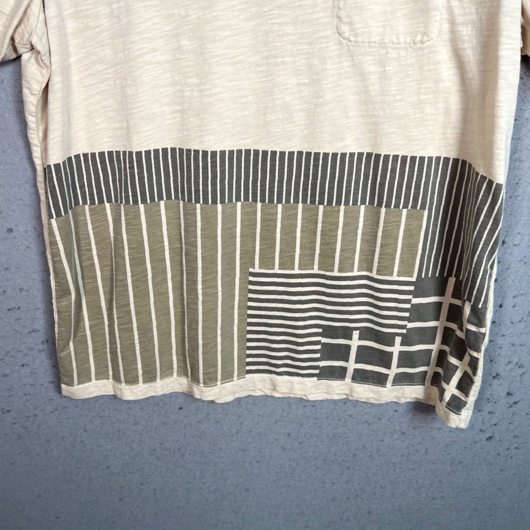 Olive O.N.S Mens Beige & Olive Graphic Pocket T-Shirt Size Medium 100% Cotton Size US M / EU 48-50 / 2 - 5 Thumbnail