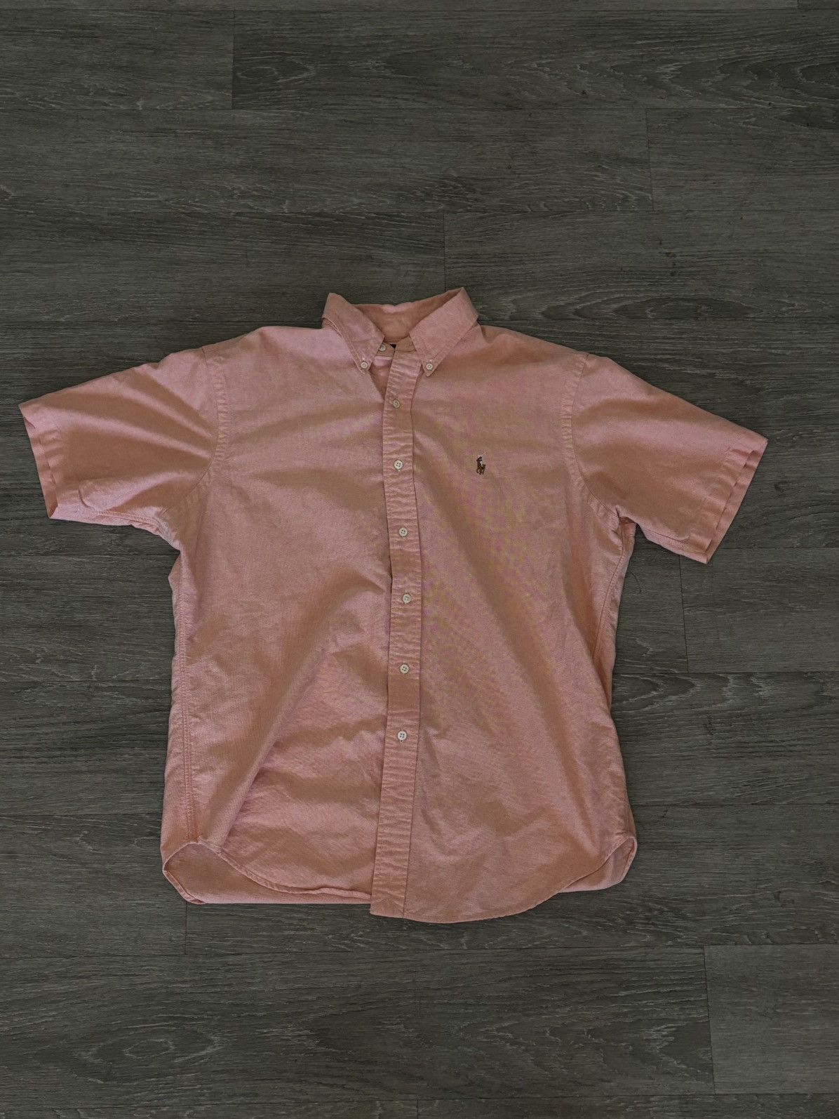 Polo Ralph Lauren × Vintage Pink Polo Ralph Lauren Short Sleeve Button Up Size US L / EU 52-54 / 3 - 1 Thumbnail