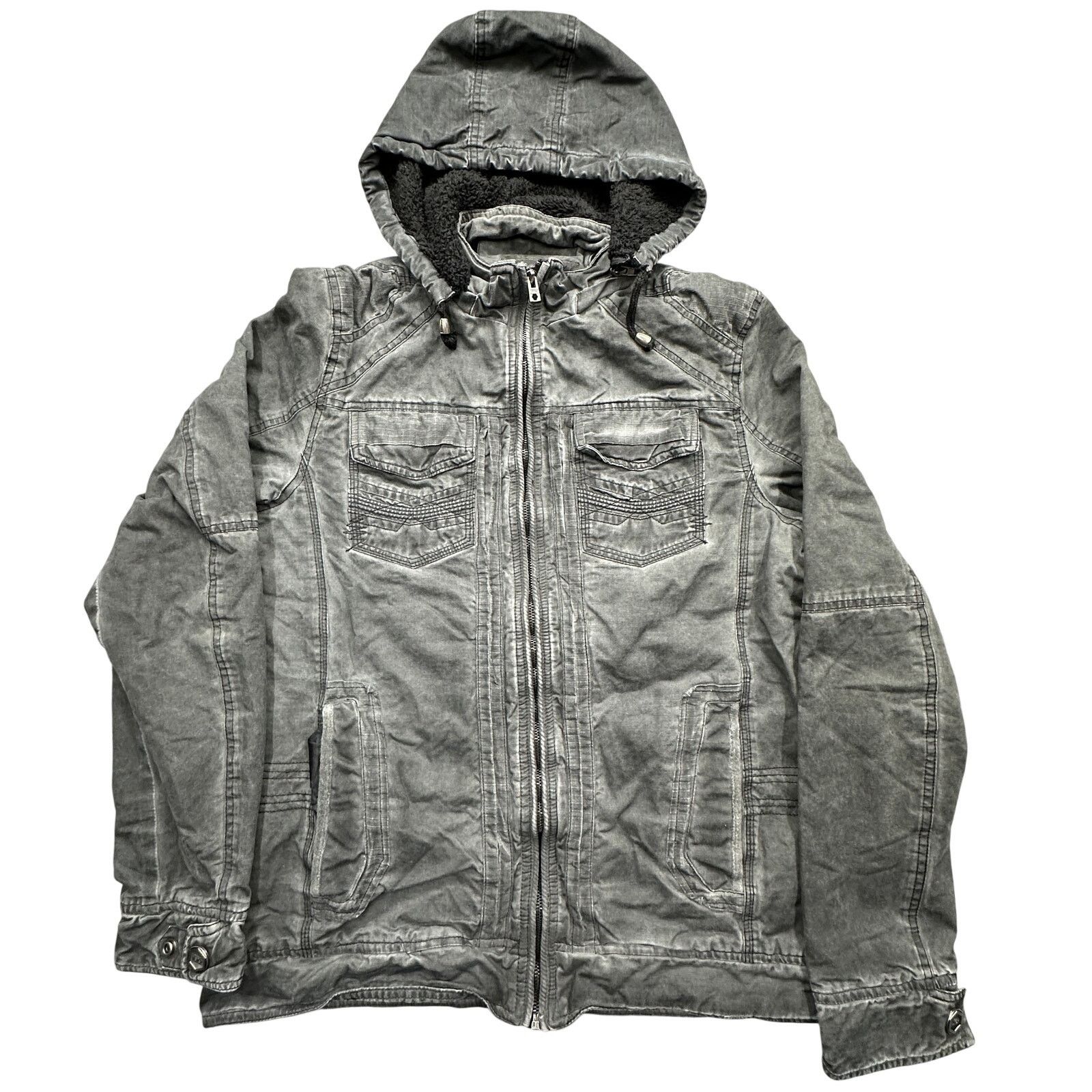 BKE BKE Buckle Slashed Fleece Lined Hooded Jacket Mens Medium Size US M / EU 48-50 / 2 - 1 Thumbnail