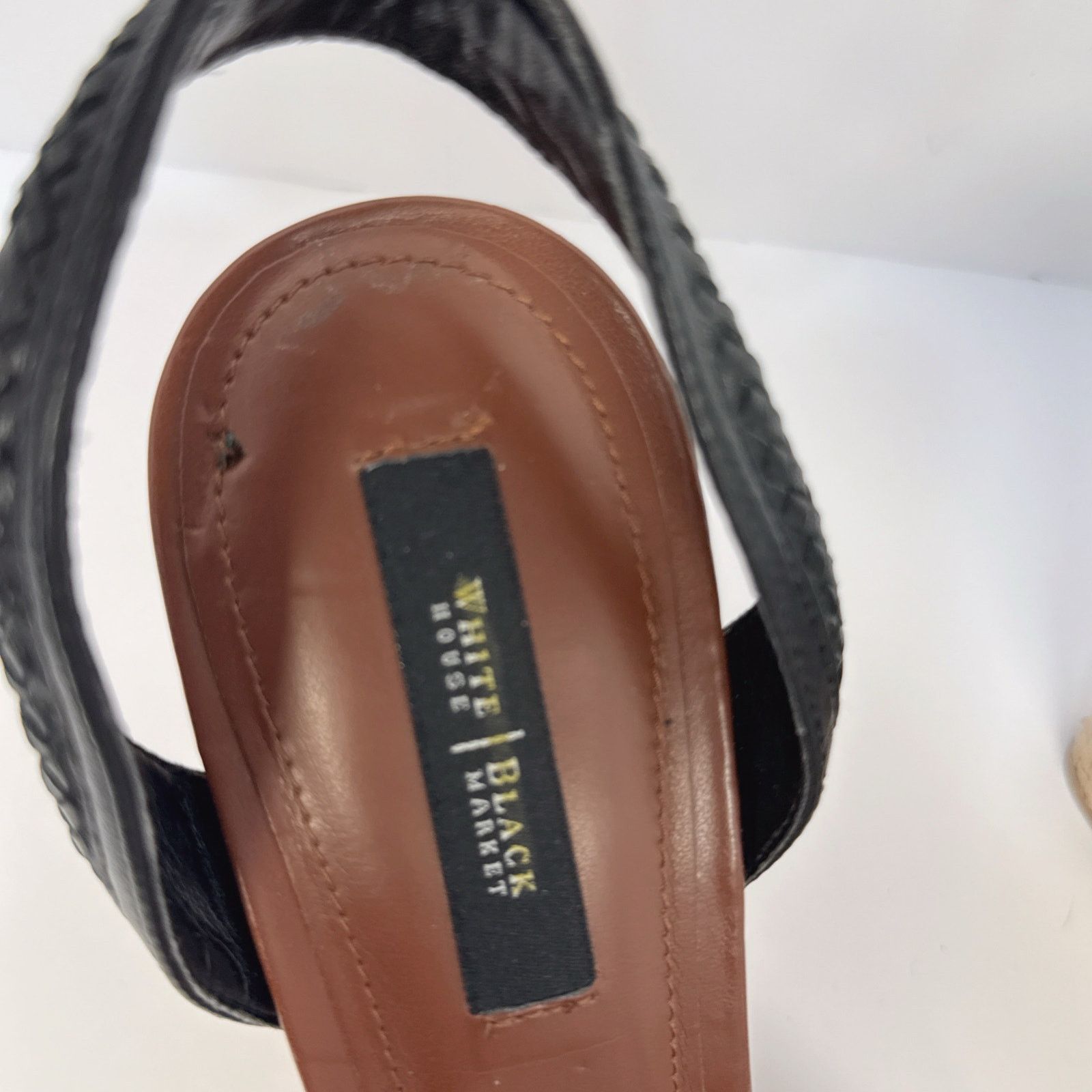 White House Black Market WHBM Black Basket Porter Weave Wedge Heels | 9 Size US 9 / IT 39 - 9 Thumbnail
