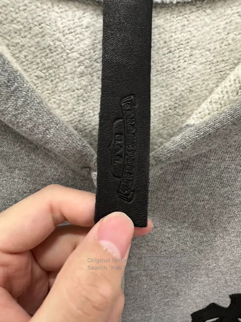 Chrome Hearts CHROME HEARTS Size L Three-cross leather gray zipper hoodie Size US L / EU 52-54 / 3 - 4 Thumbnail