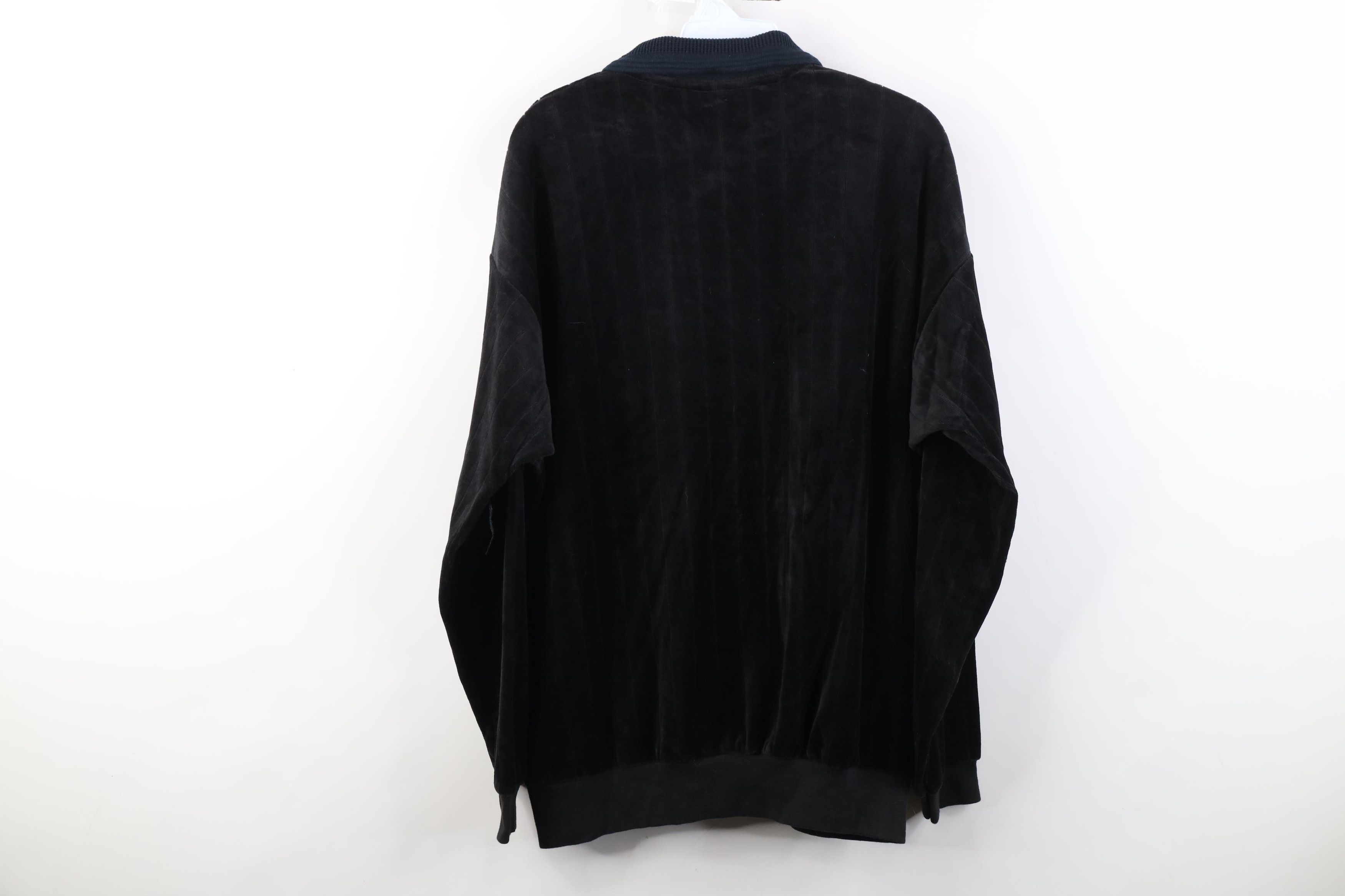 Vintage Vintage 90s Streetwear Velvet Collared Long Sleeve Polo Size US XL / EU 56 / 4 - 10 Thumbnail