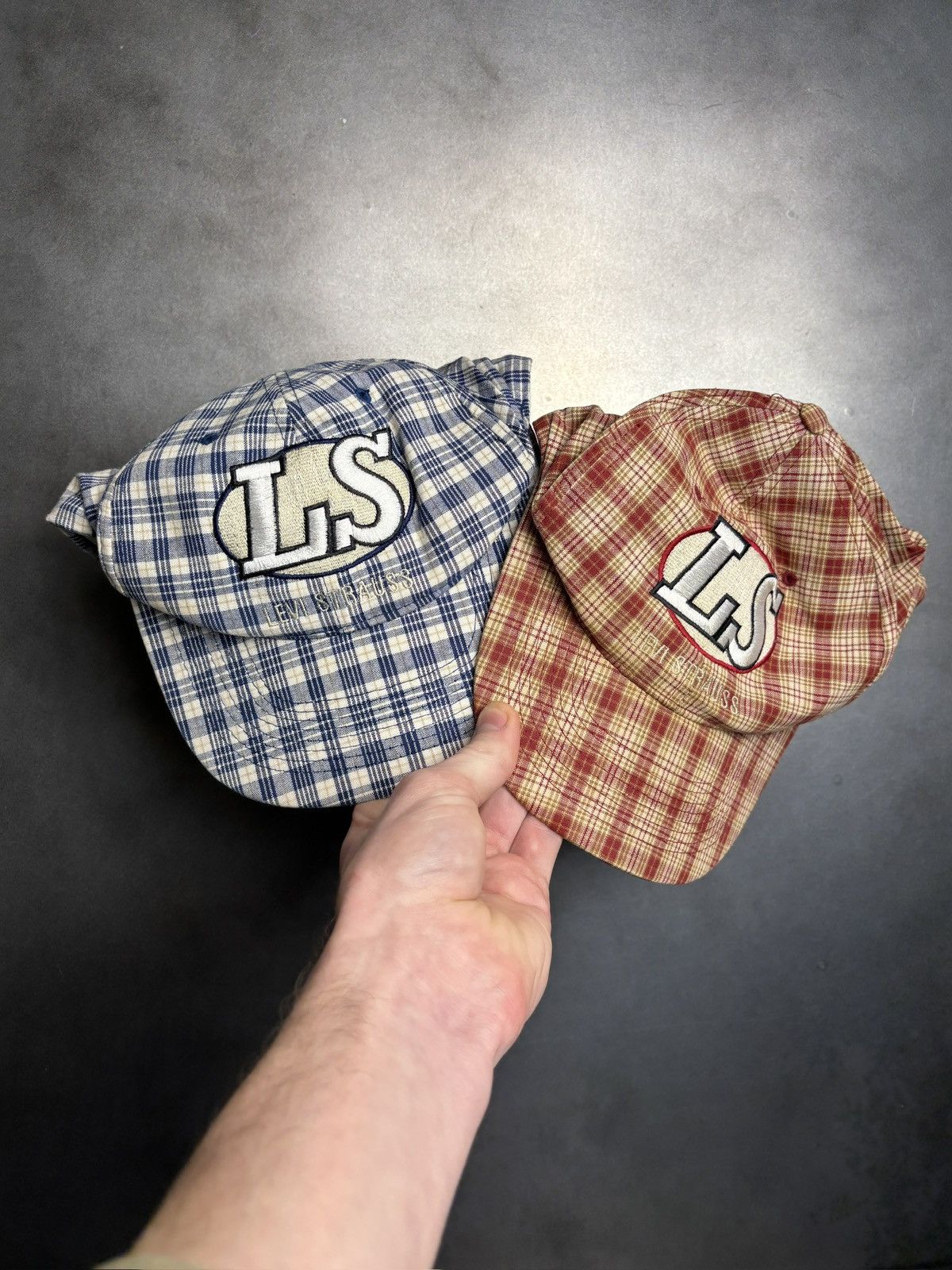 Levi's 1990s Levi's Cap 90s Vintage Plaid Baseball Hat Snapback Red Size ONE SIZE - 13 Thumbnail