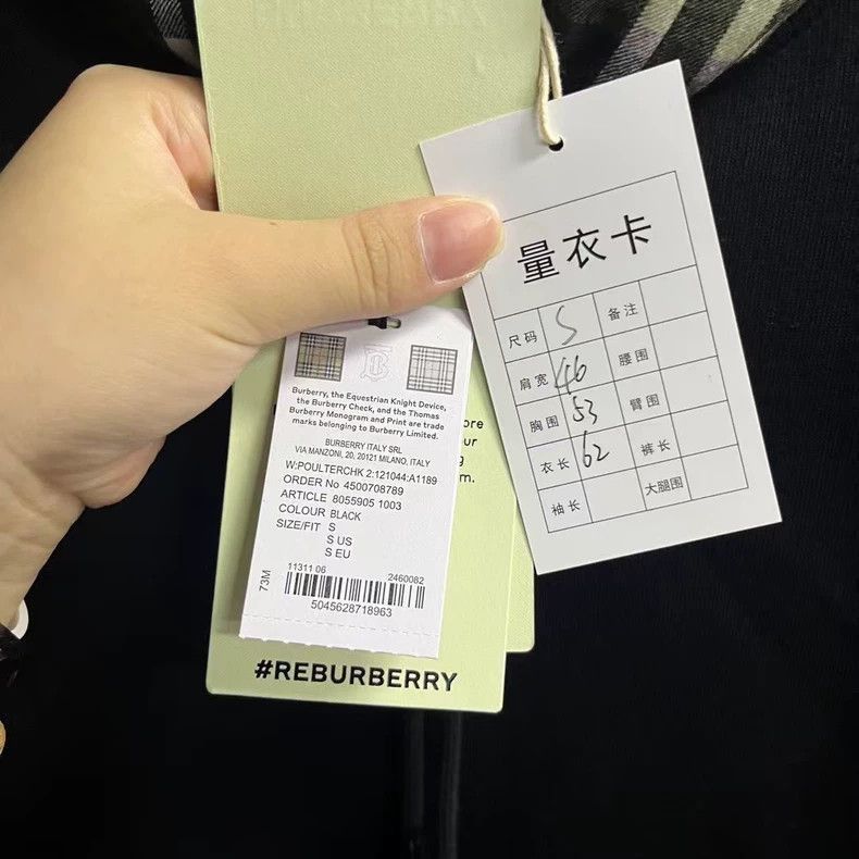 Burberry Burberry Burberry Black Check Print Hoodie Sweatshirt-2507 Size US S / EU 44-46 / 1 - 5 Thumbnail