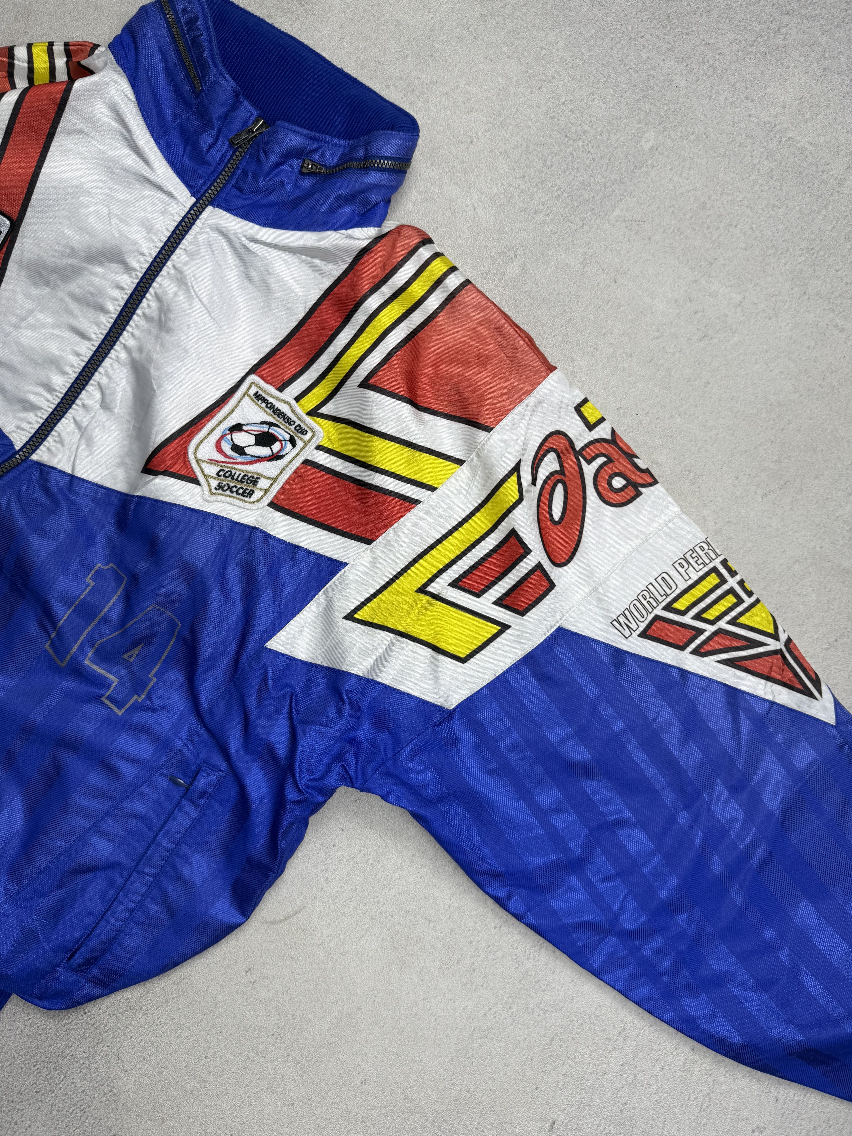 Asics Vintage 90s Asics Soccer Jacket Size US L / EU 52-54 / 3 - 3 Thumbnail