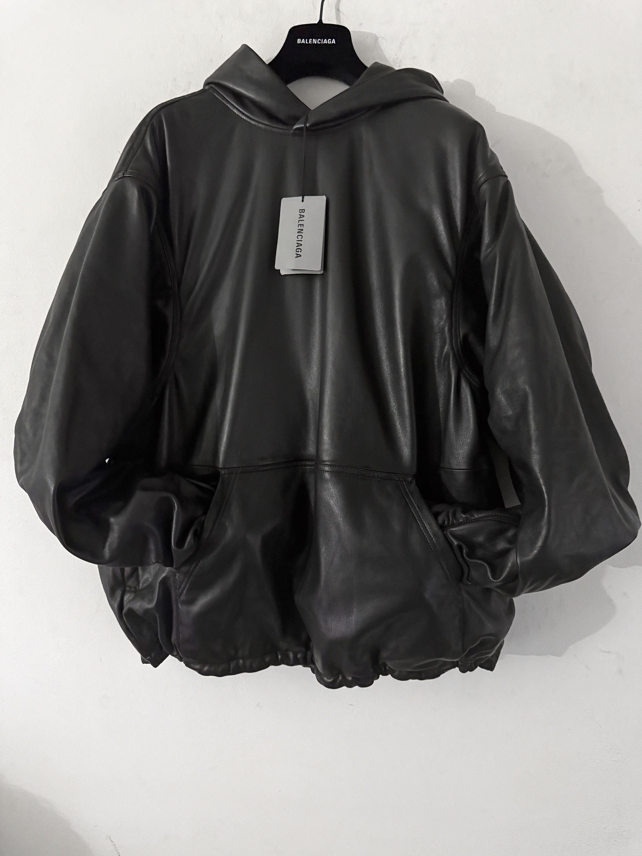 Balenciaga Oversized Full-Grain Leather Hoodie Size US M / EU 48-50 / 2 - 9 Thumbnail