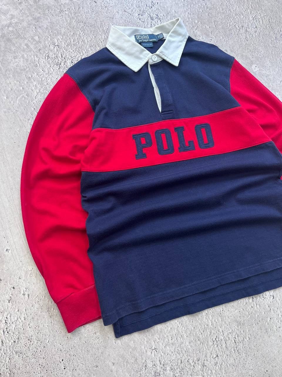 Polo Ralph Lauren × Ralph Lauren × Vintage Vintage Polo Ralph Lauren Rugby Shirt Long Sleeve Striped Size US M / EU 48-50 / 2 - 2 Thumbnail