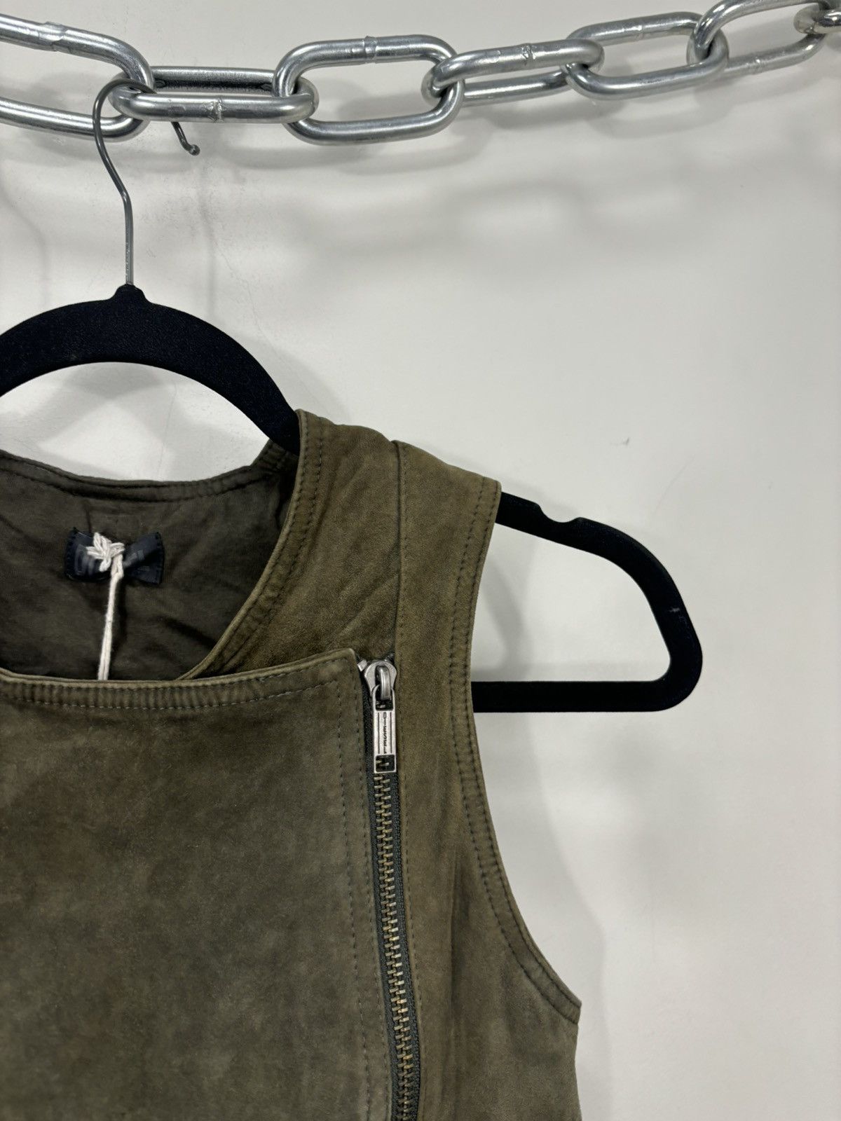Diesel Diesel L-Zoe NWT Women’s Khaki Suede Goat Leather Vest Gilet Size XS / US 0-2 / IT 36-38 - 5 Thumbnail