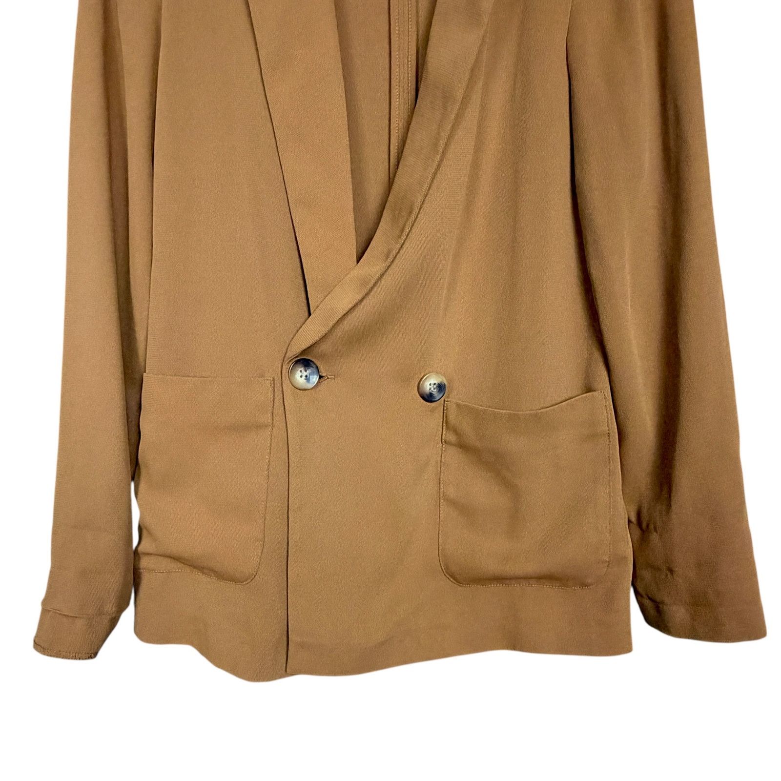 Topshop Topshop Womens Double Breasted Brown Blazer Jacket US 2 Work Size XS / US 0-2 / IT 36-38 - 5 Thumbnail