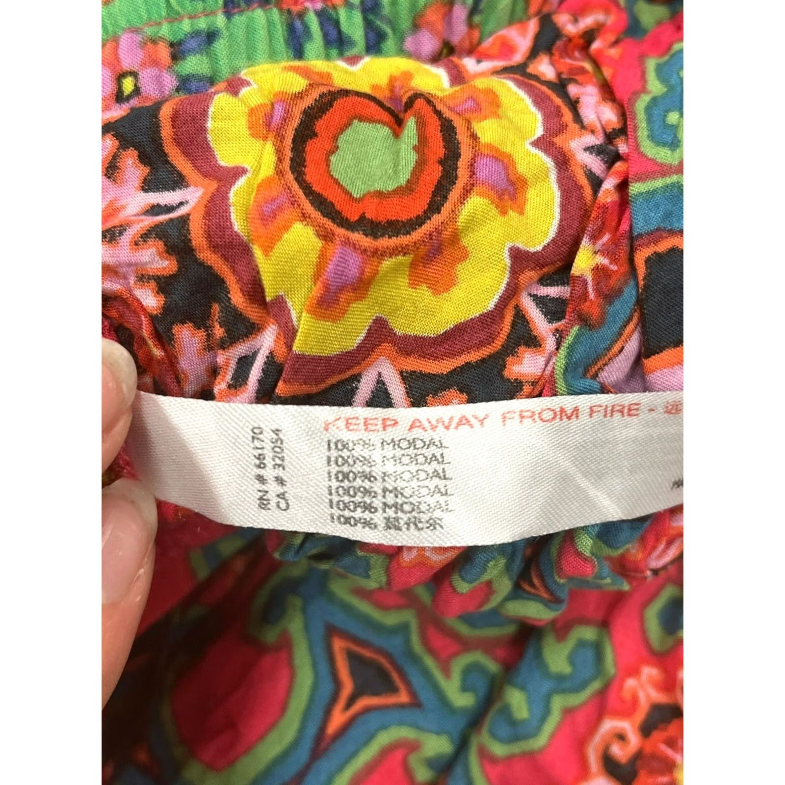 Anthropologie VINTAGE Anthropologie Womens Pants Drawstring Floral Red Large Modal Ankle Size 36" / US 14 / IT 50 - 4 Thumbnail