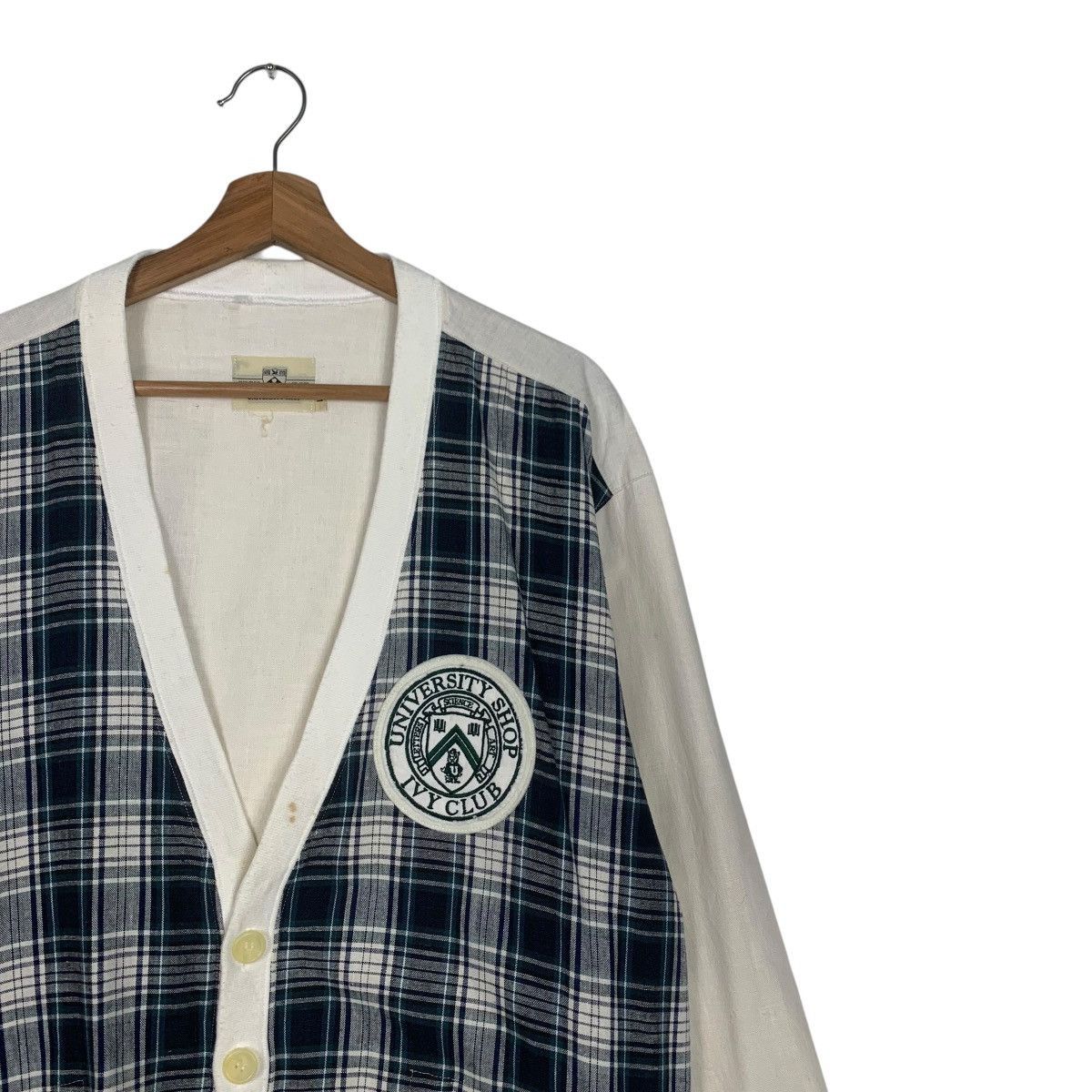 Japanese Brand UNIVERSITY SHOP Ivy Club Checked Cardigan #1805-C16 Size US L / EU 52-54 / 3 - 5 Thumbnail