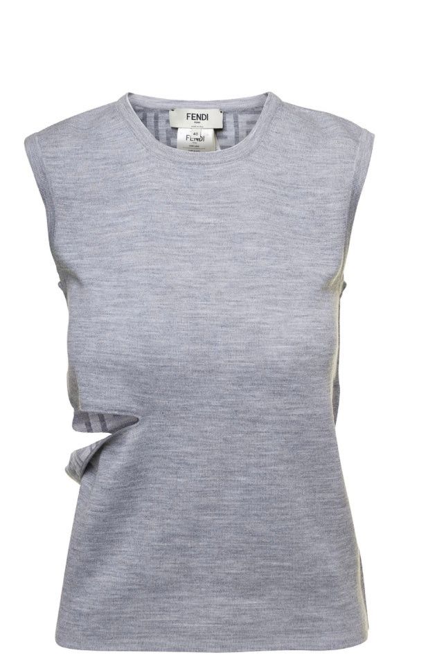 image of Fendi Ff Reversible Top Size 42 in Blue, Women's