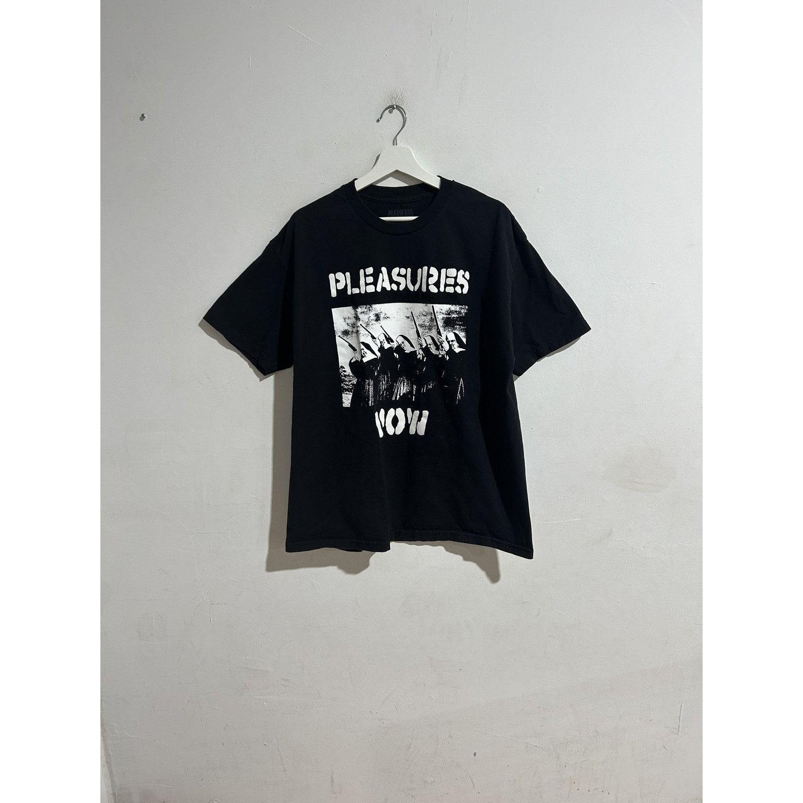 PLEASURES NUN BLACK TEE SIZE XL PREOWNED