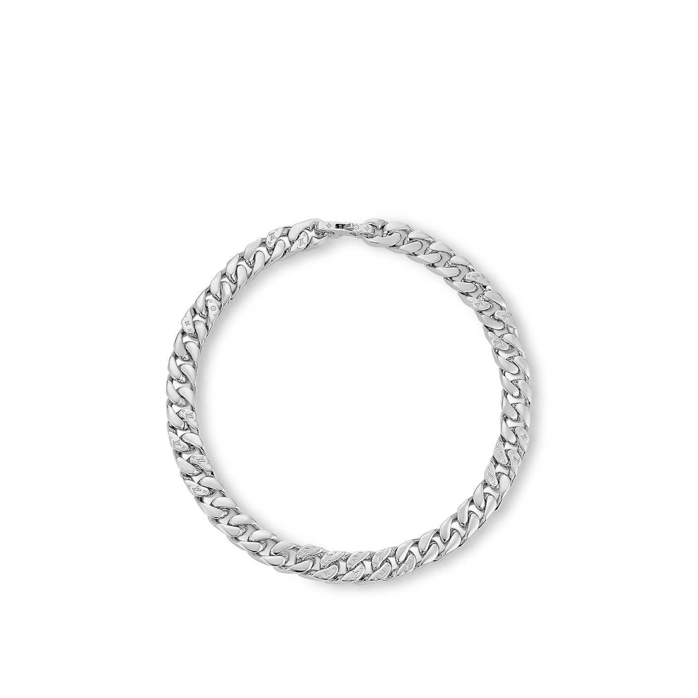 Jewelry x Louis Vuitton Necklace Chain Monogram Silver Lv Logo M69987, Men's