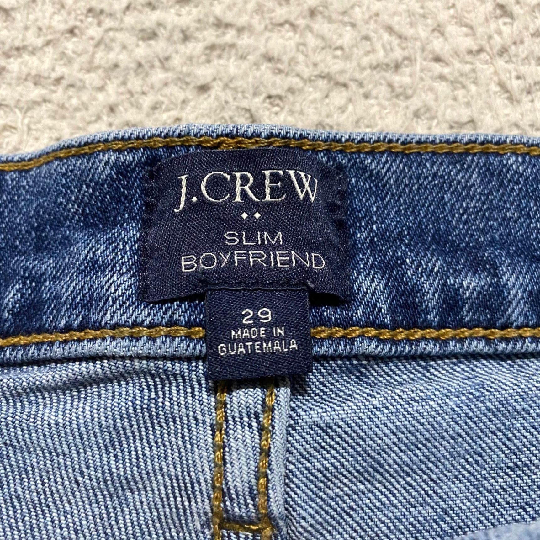 J.Crew J. Crew Womens Jeans Blue Denim Medium Wash Slim Boyfriend Distressed sz 29 Size 29" - 3 Thumbnail